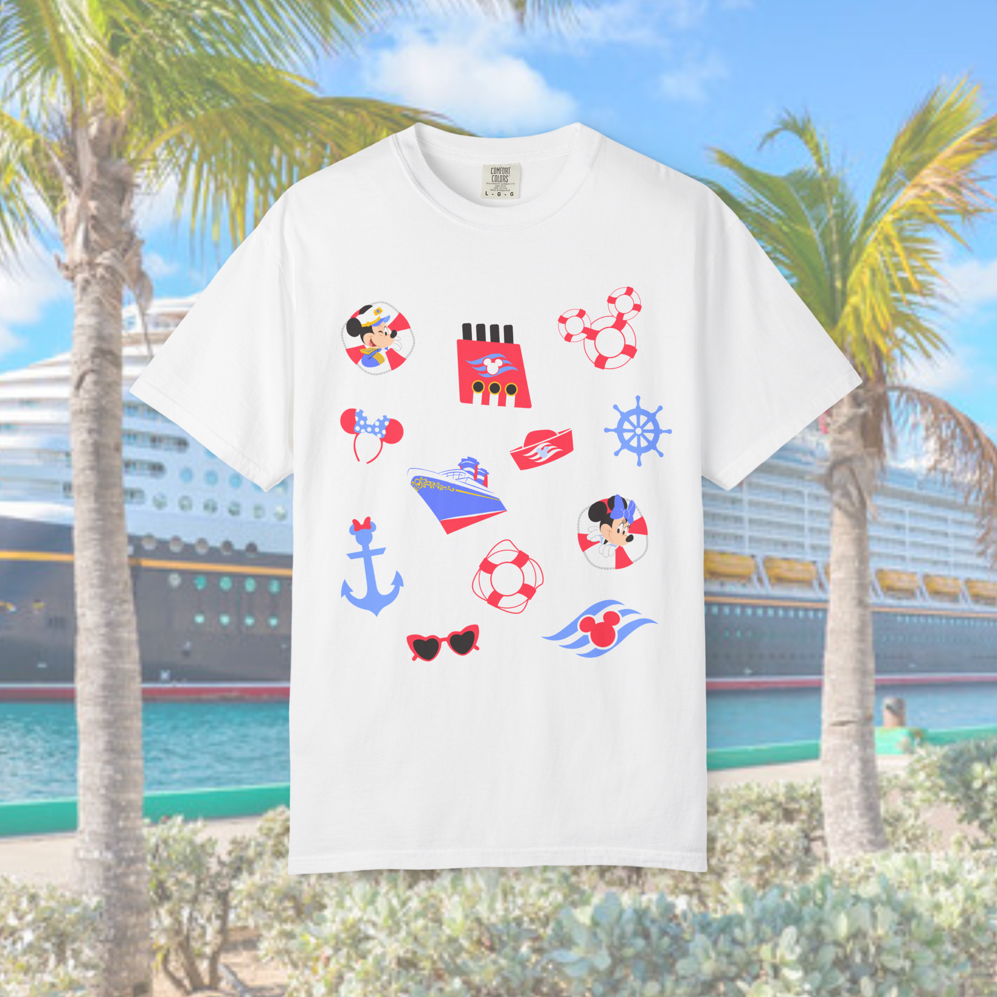 CHOOSE TEE OR CREW- Cruise Icons