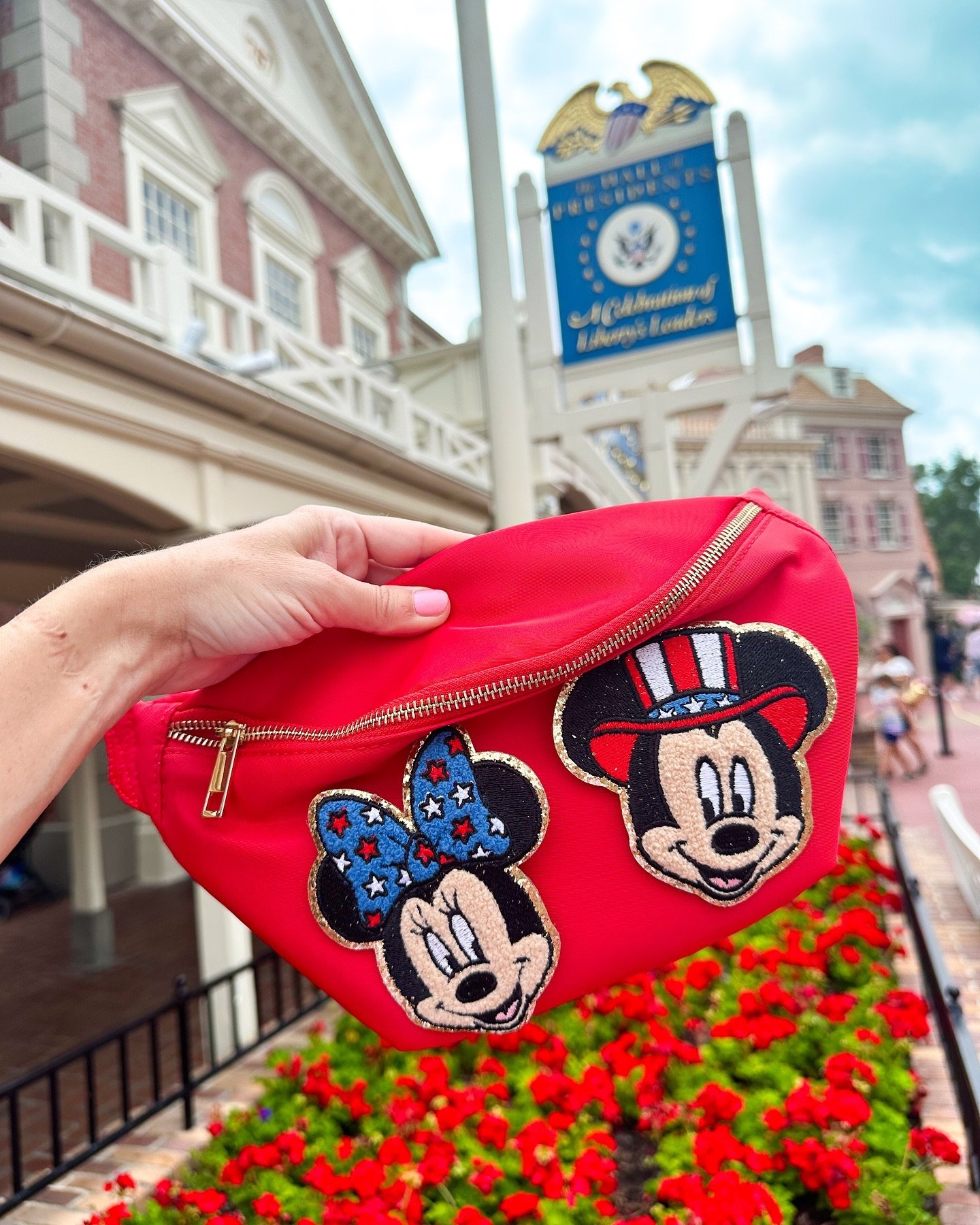 Get Memorial Day and Fourth of July ready with this patriotic Mickey and Minnie bag! Available now. Plus shop several other patriotic bag, patch and shirt options also available in the shop.