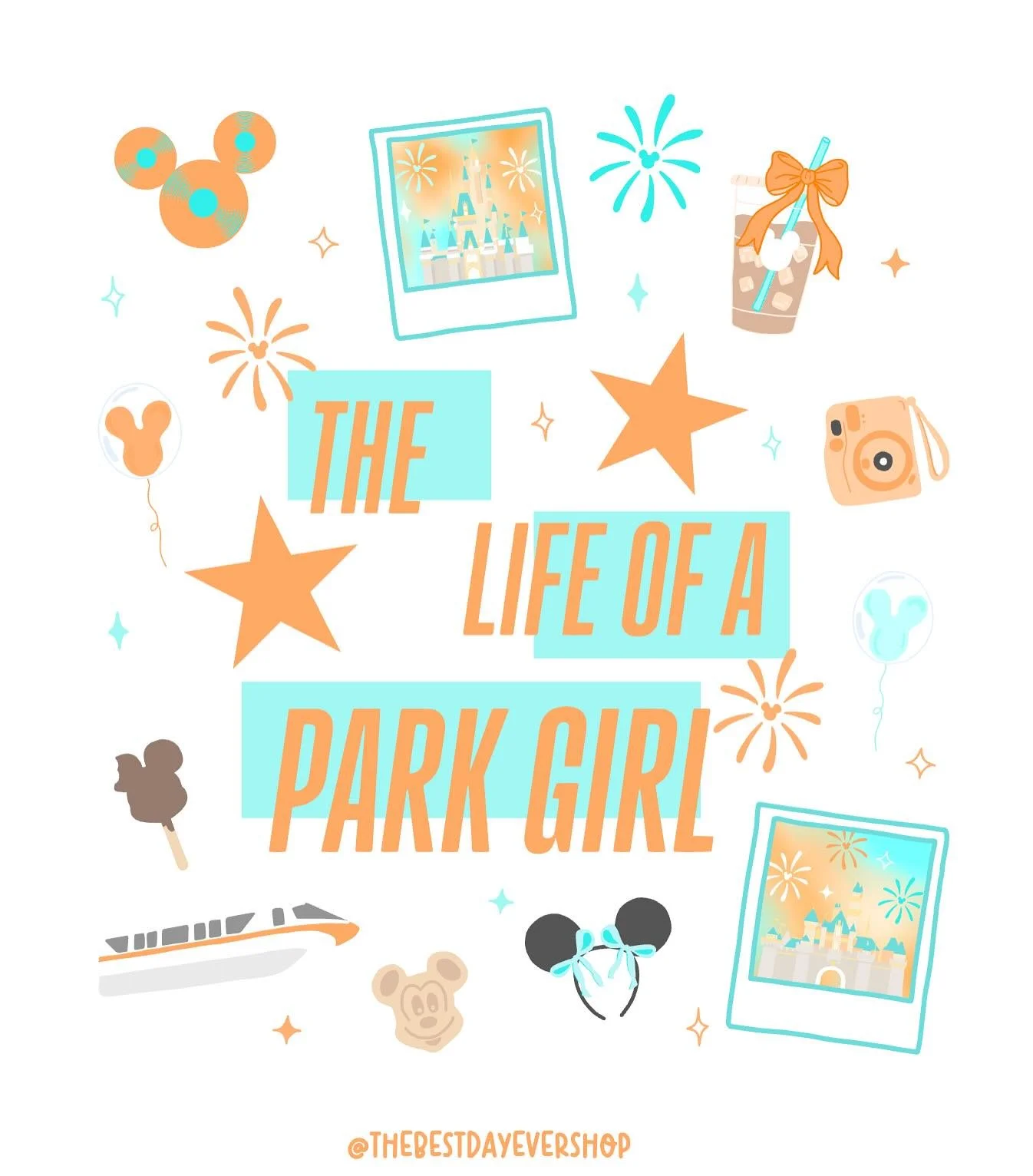 🩵✨🧡 The Life of a Park Girl! New collection celebrating TS12, The Life of a Showgirl! New tees, crews and fanny pack or patch available now! 🧡✨🩵