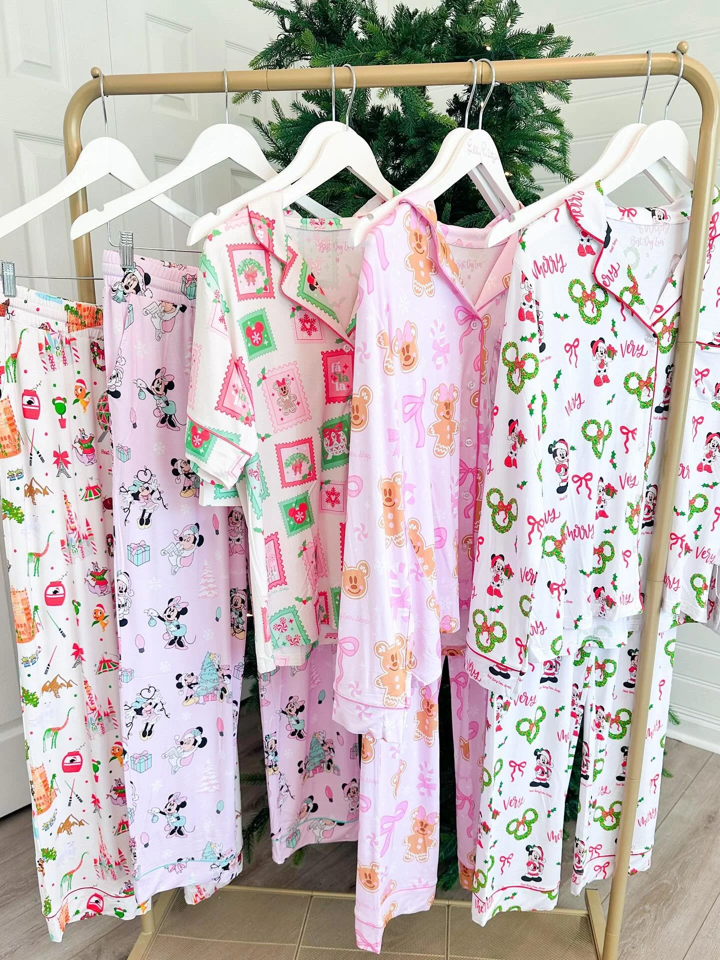 ✨New Disney inspired Christmas pajamas are here!! ✨ I&rsquo;m so excited to finally share these after working on them for so many months! Shop 5 new print/ style combinations. These are super high quality, bamboo pajamas and are different than what I