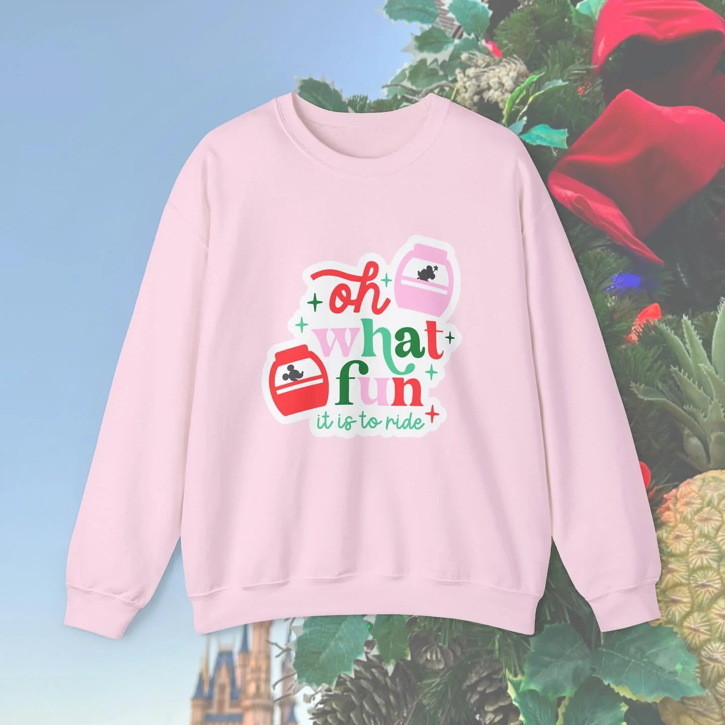 So excited that the best selling &ldquo;Oh what fun&rdquo; design is now available in a skyliner option after I had so many requests. Not to worry, the monorail option is still available too of course! Shop now! 🎄 Which is your favorite?