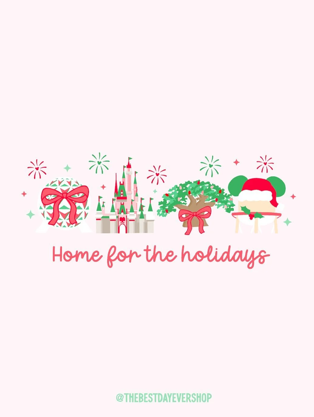 So excited about this new Disney Home for the holidays design! It&rsquo;s now available on a crew or tee. Perfect for upcoming Disney Christmas trips or for Mickey&rsquo;s Very Merry Christmas party. Shop now!