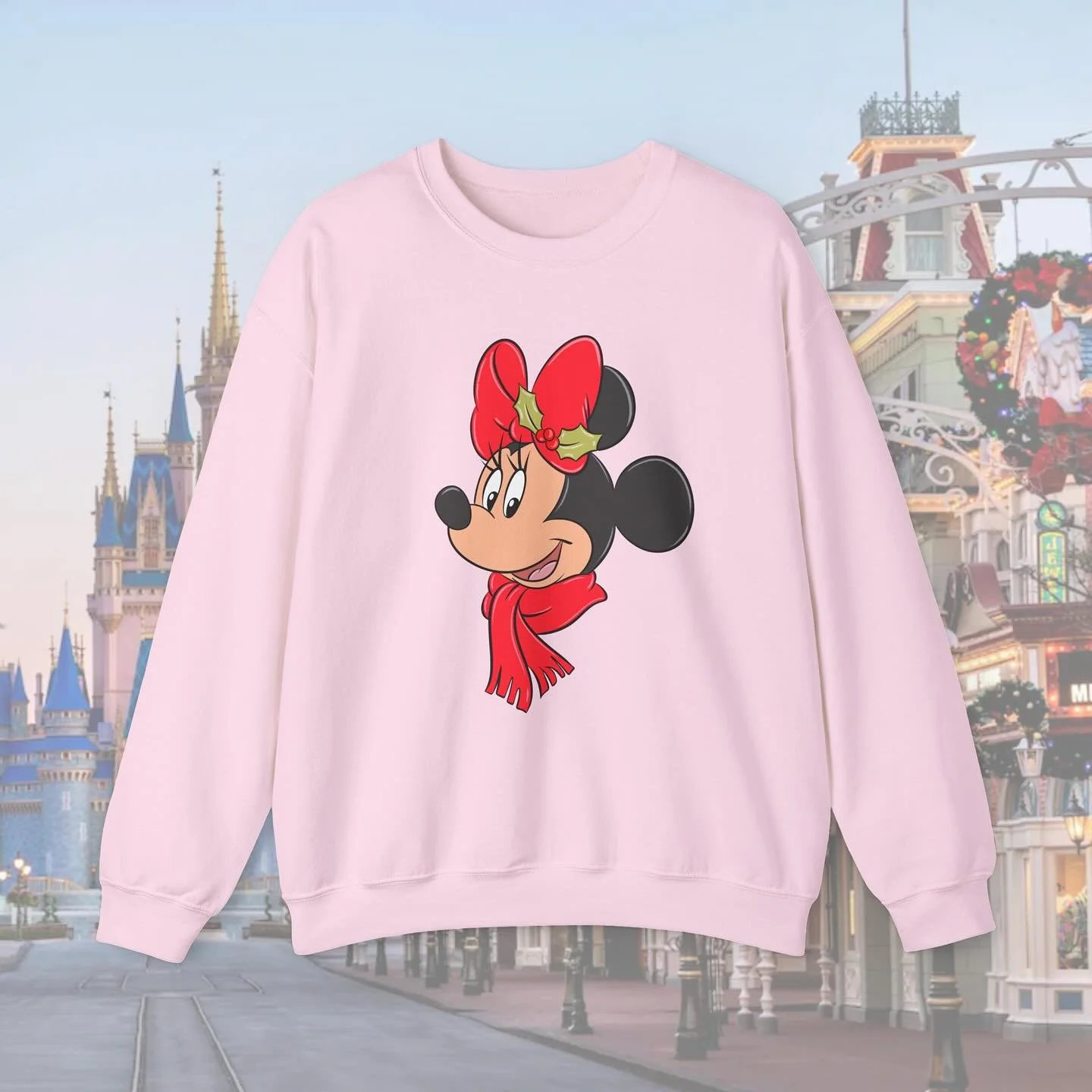 New Christmas Minnie crew or tee is available in the shop. So perfect for upcoming Disney Christmas trips. Shop now! 🎄✨