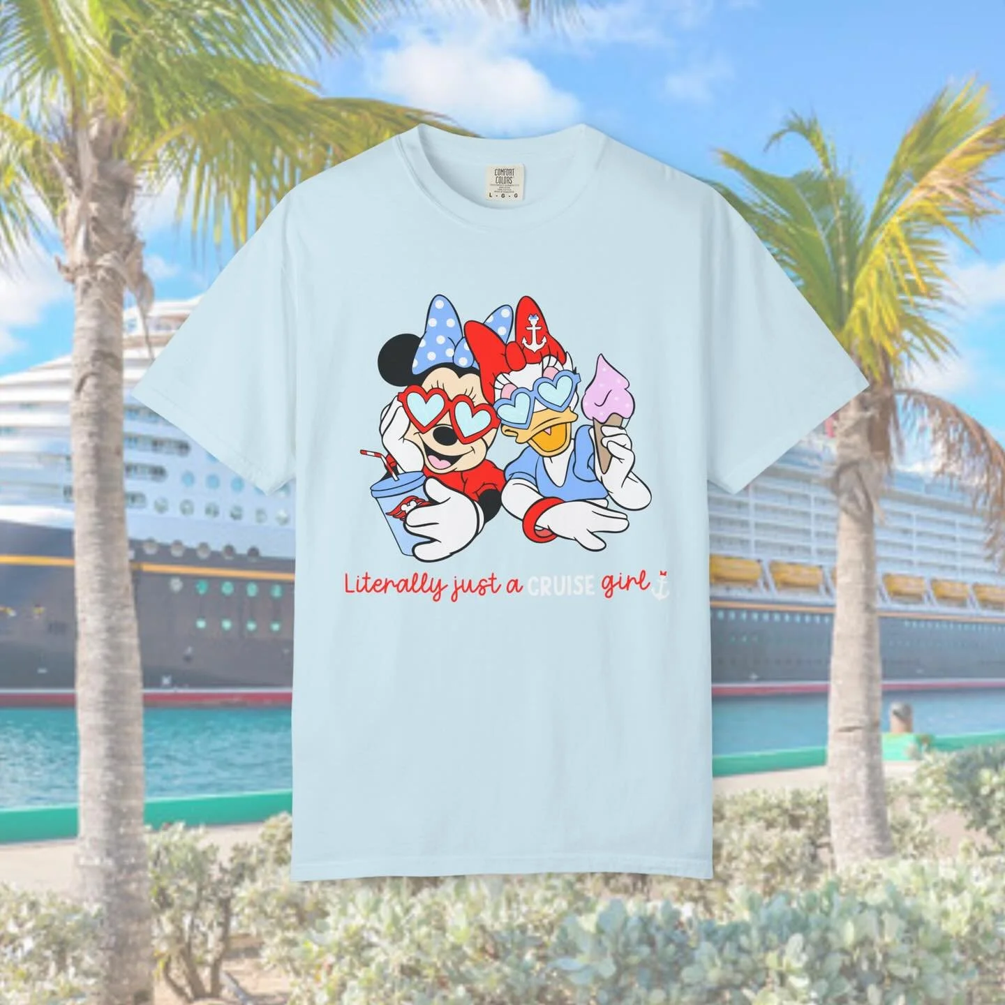 Oh how I wish I was headed on a cruise this weekend! In the meantime, which of our cruise items is your favorite? I have soooo many options for Danny packs, patches, tees, crews and pjs. Available now on our website. 🛳️❤️🩵