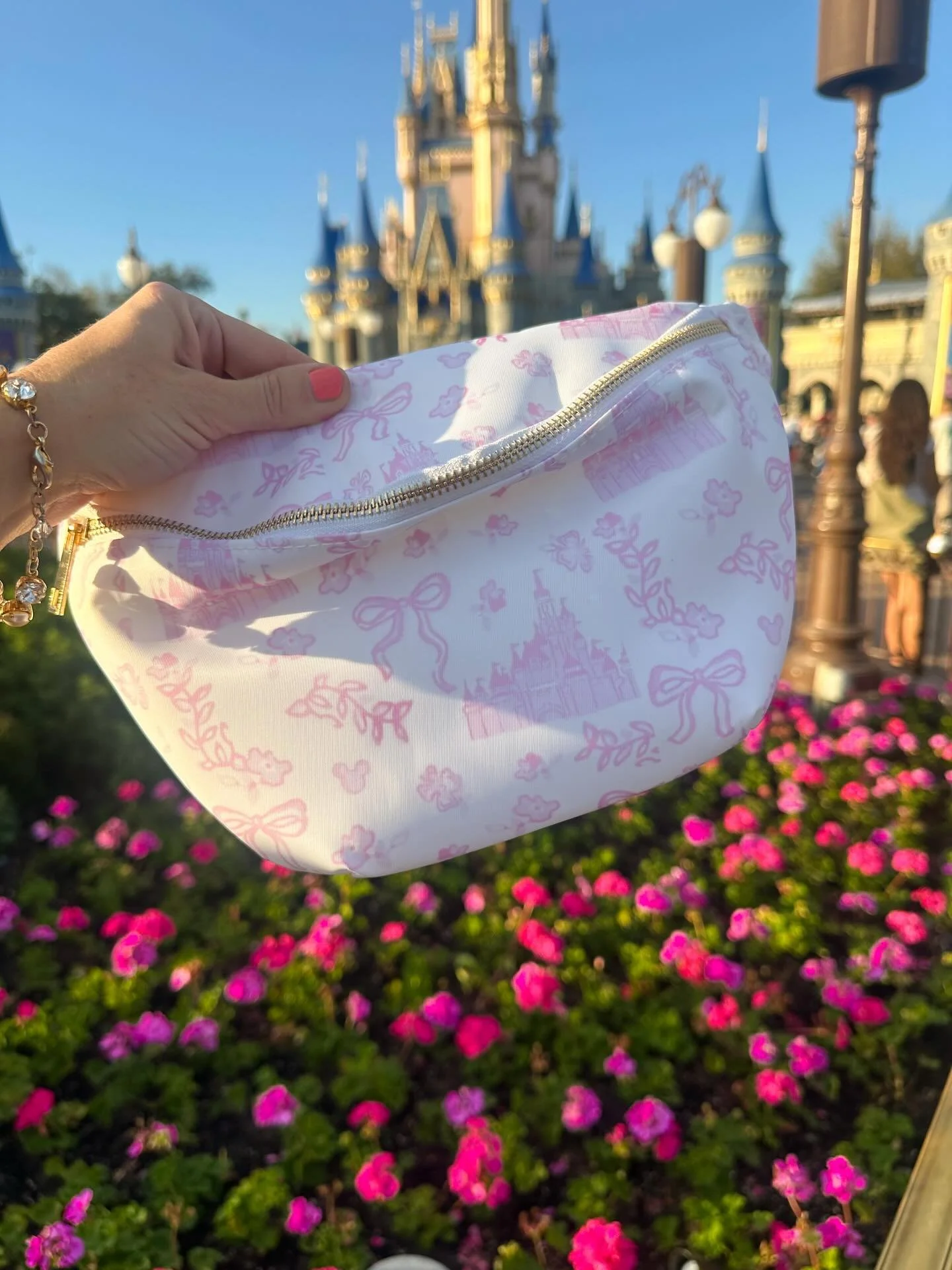 🎀✨Your new favorite spring print is here! Shop this new coquette castles print in a fanny pack, pajamas or a matching crew or tee. Available now! ✨🎀