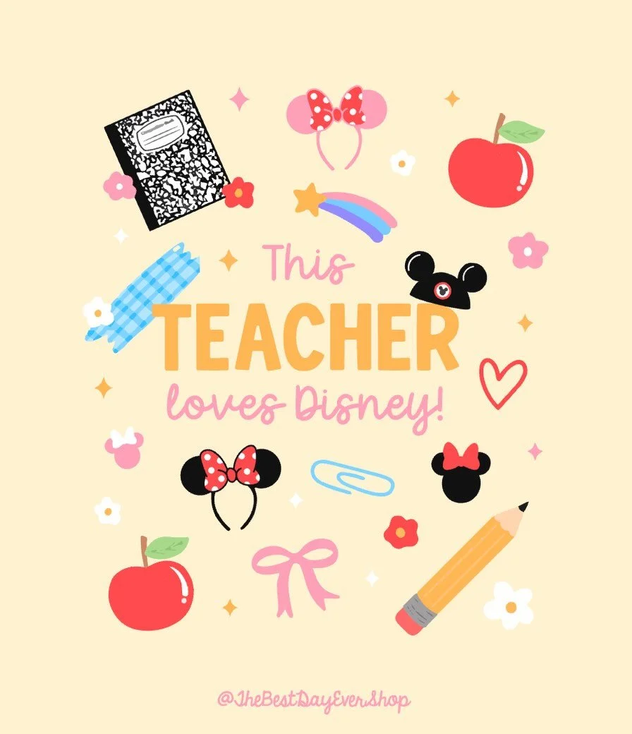 New additions to our Disney loves teachers collection are here! Shop fanny packs, tote bags and customizable shirts and crews now! 🍎