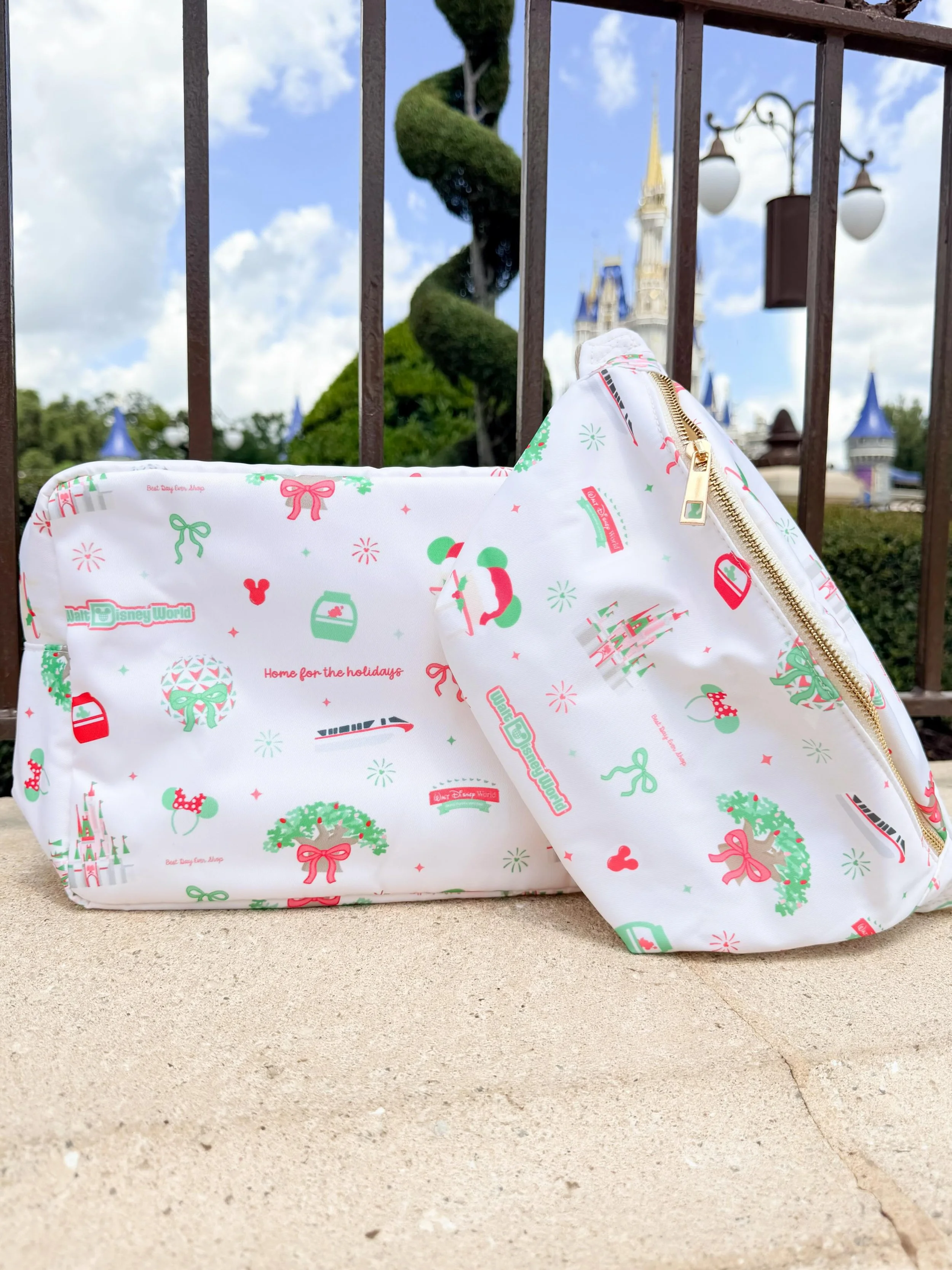 A new Christmas print is coming tomorrow! &ldquo;Home for the Holidays&rdquo; is inspired by the 4 WDW park icons. Shop these bags, new pajamas and lots of customizable crews and tees tomorrow (Sunday) at 7 PM EST!