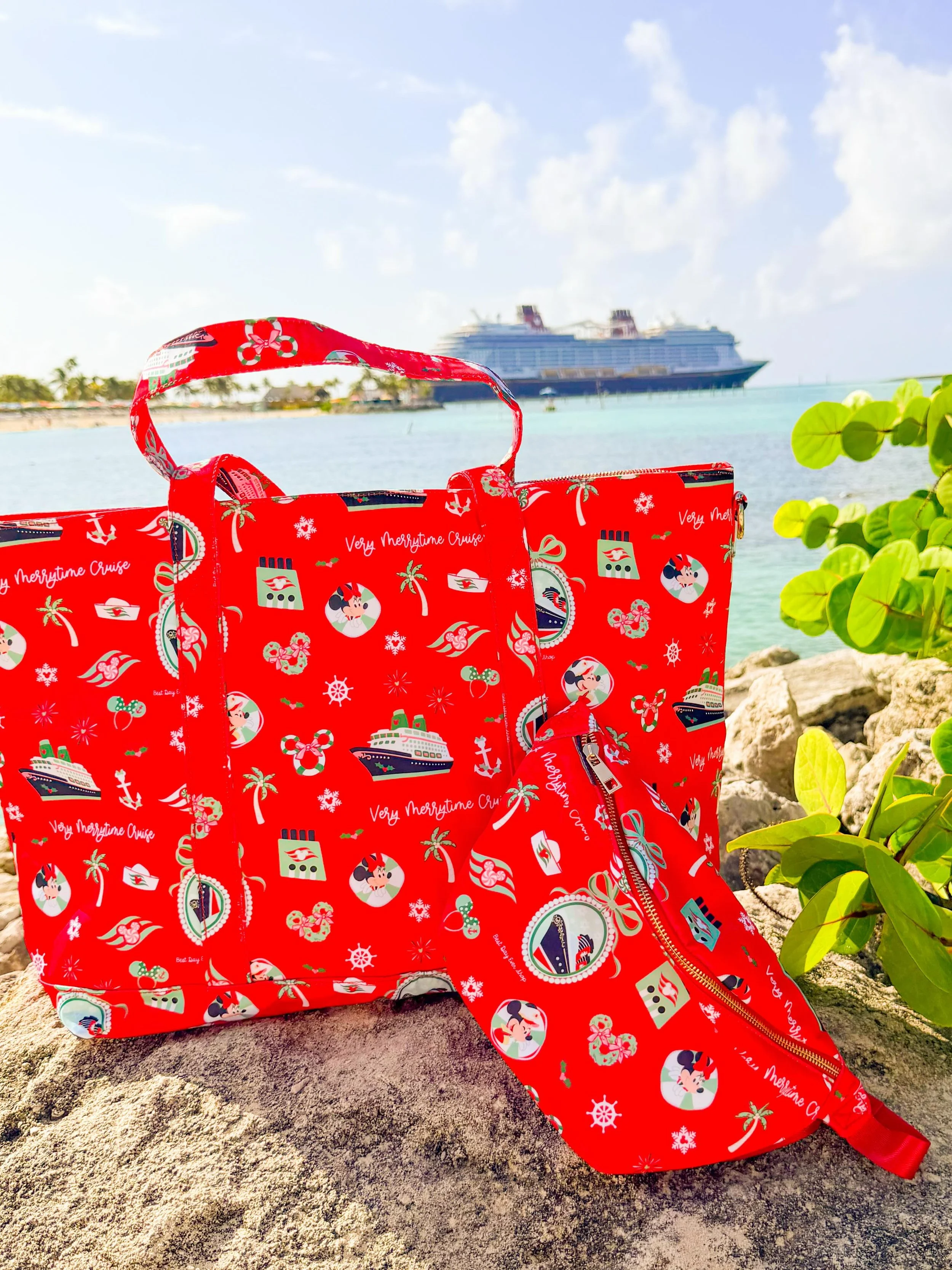 Very Merrytime cruise bags? Check! Shop our new collection of Christmas and non seasonal Disney cruise bags, patches, pajamas and customizable tees and crews now. 🏖️🎄☀️