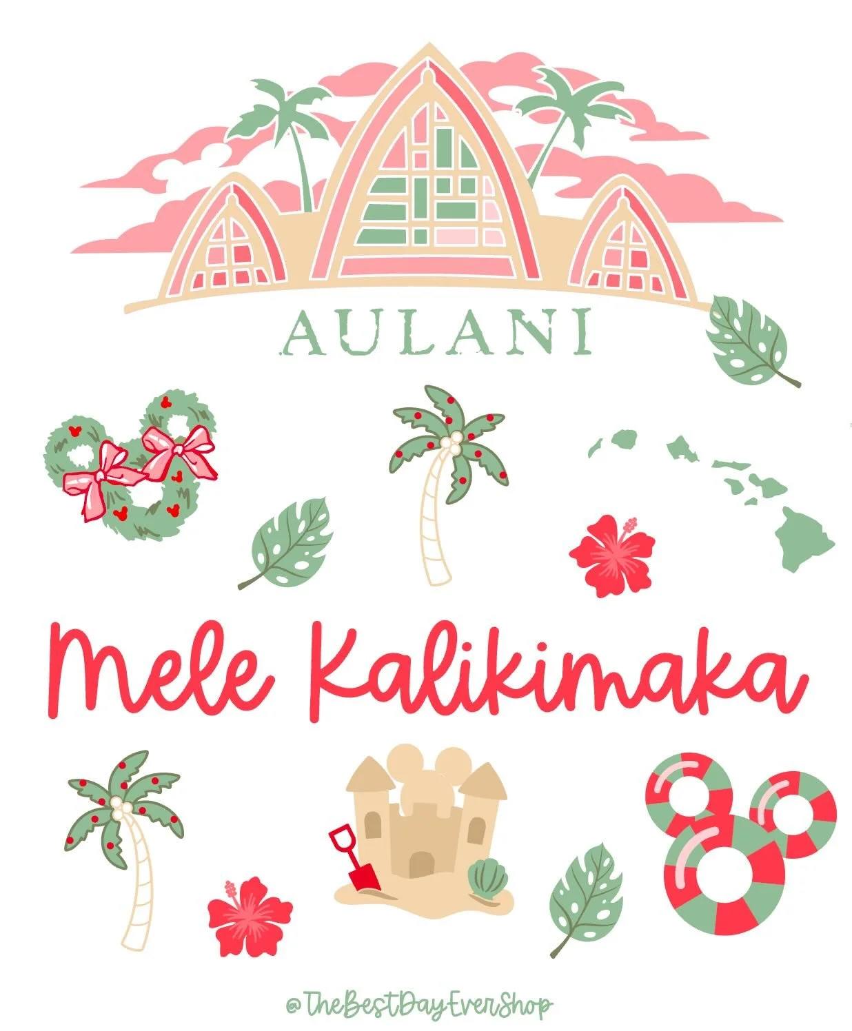 Shop this new Mele Kalikimaka design now! So perfect for upcoming Disney Aulani Christmas trips! Met me know if you&rsquo;re heading to Aulani this season!🎄🌴🌺☀️