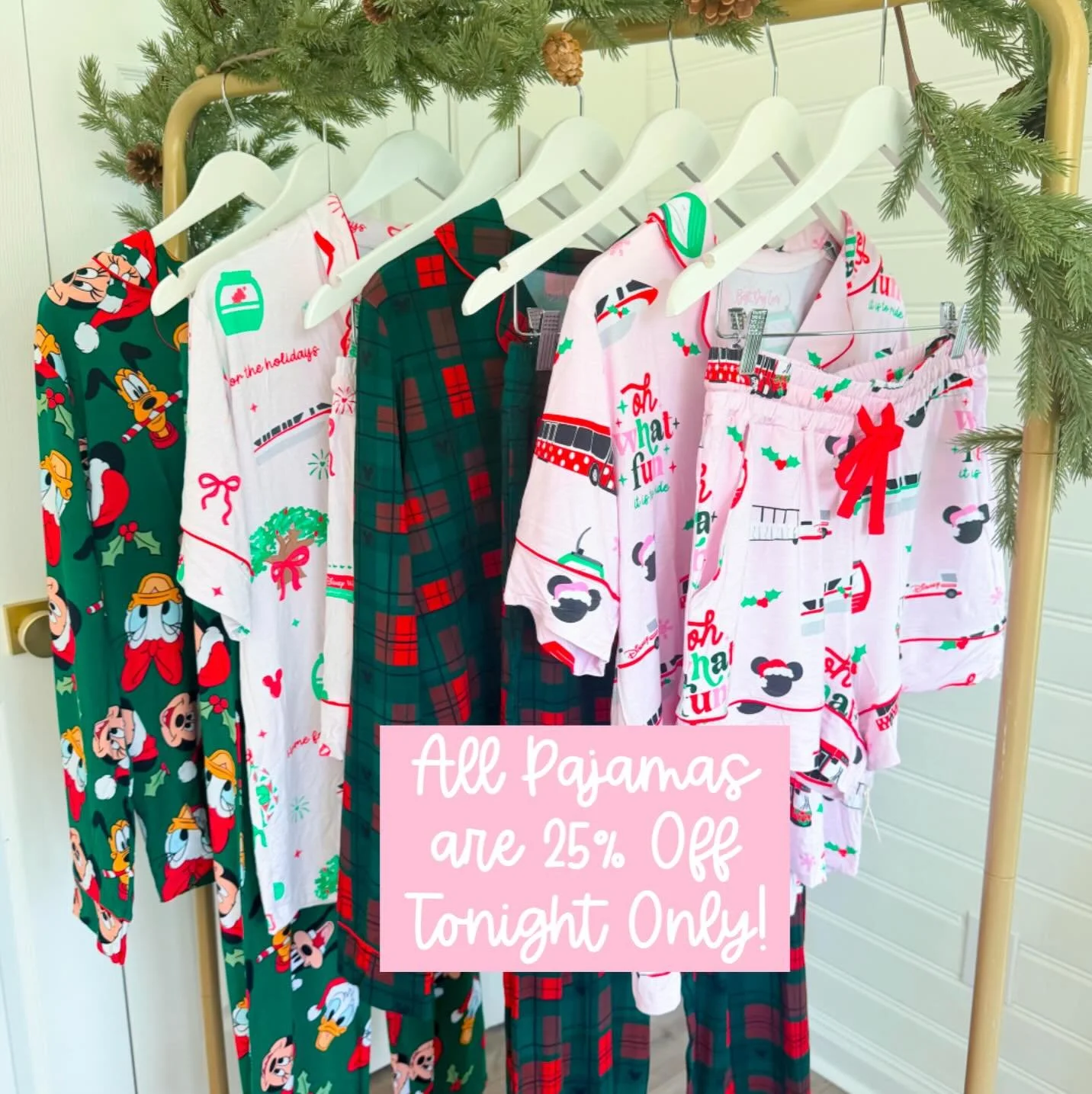 All pajamas are 25% off tonight with code: PAJAMAS. This includes all Christmas and non seasonal. Shop now! Many of the prints are running low on inventory.