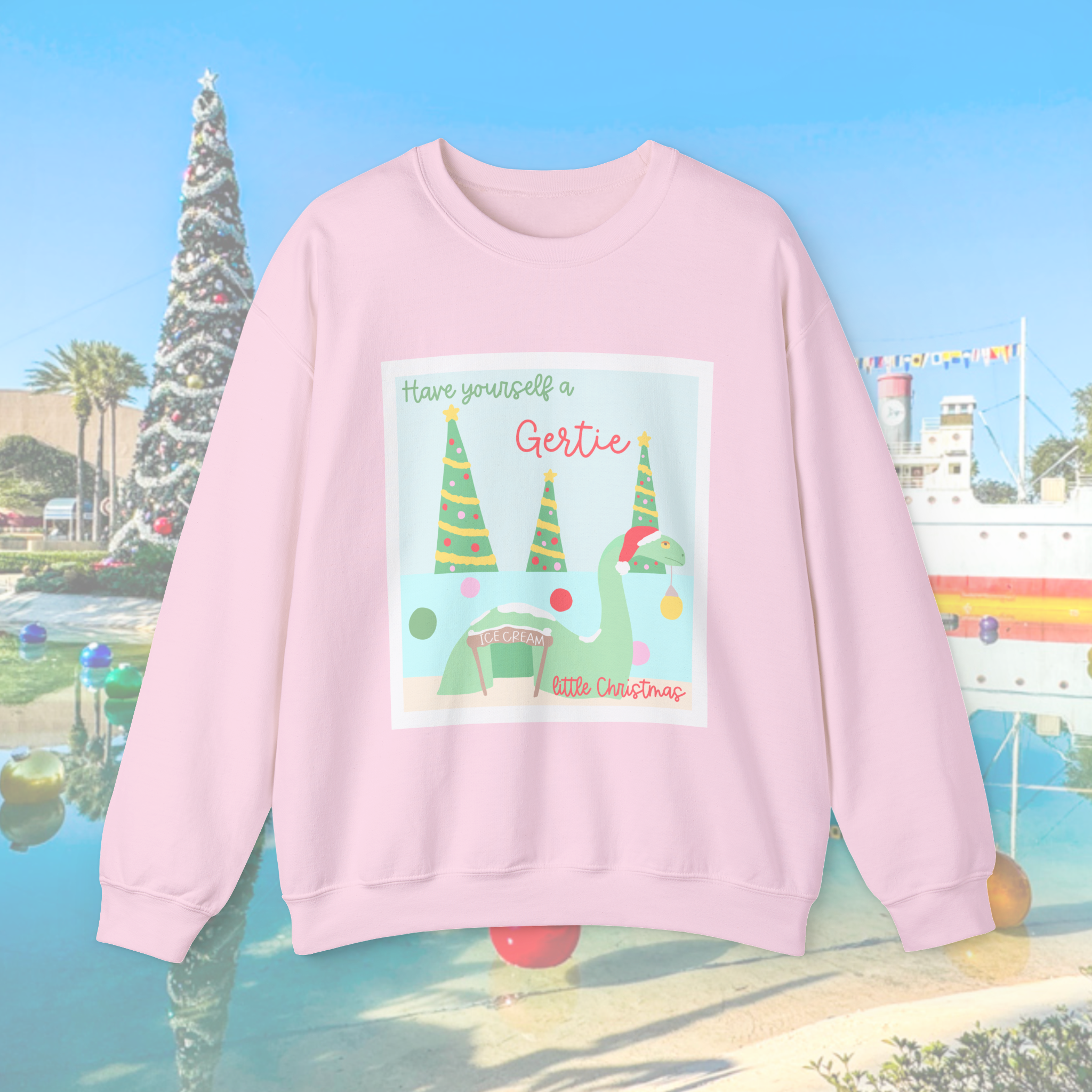 CHOOSE TEE OR CREW- Gertie Santa