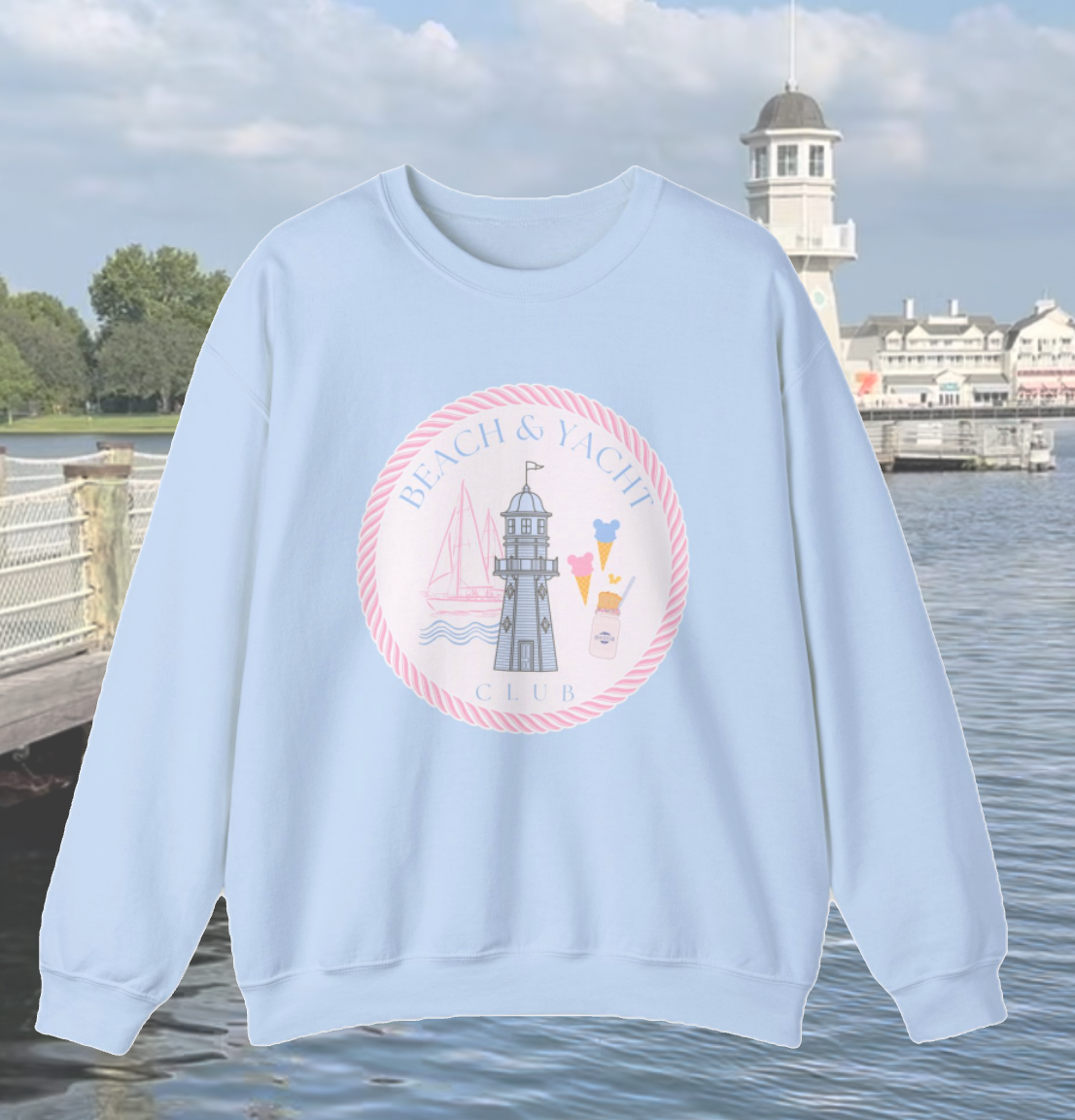 CHOOSE TEE OR CREW- Beach Club