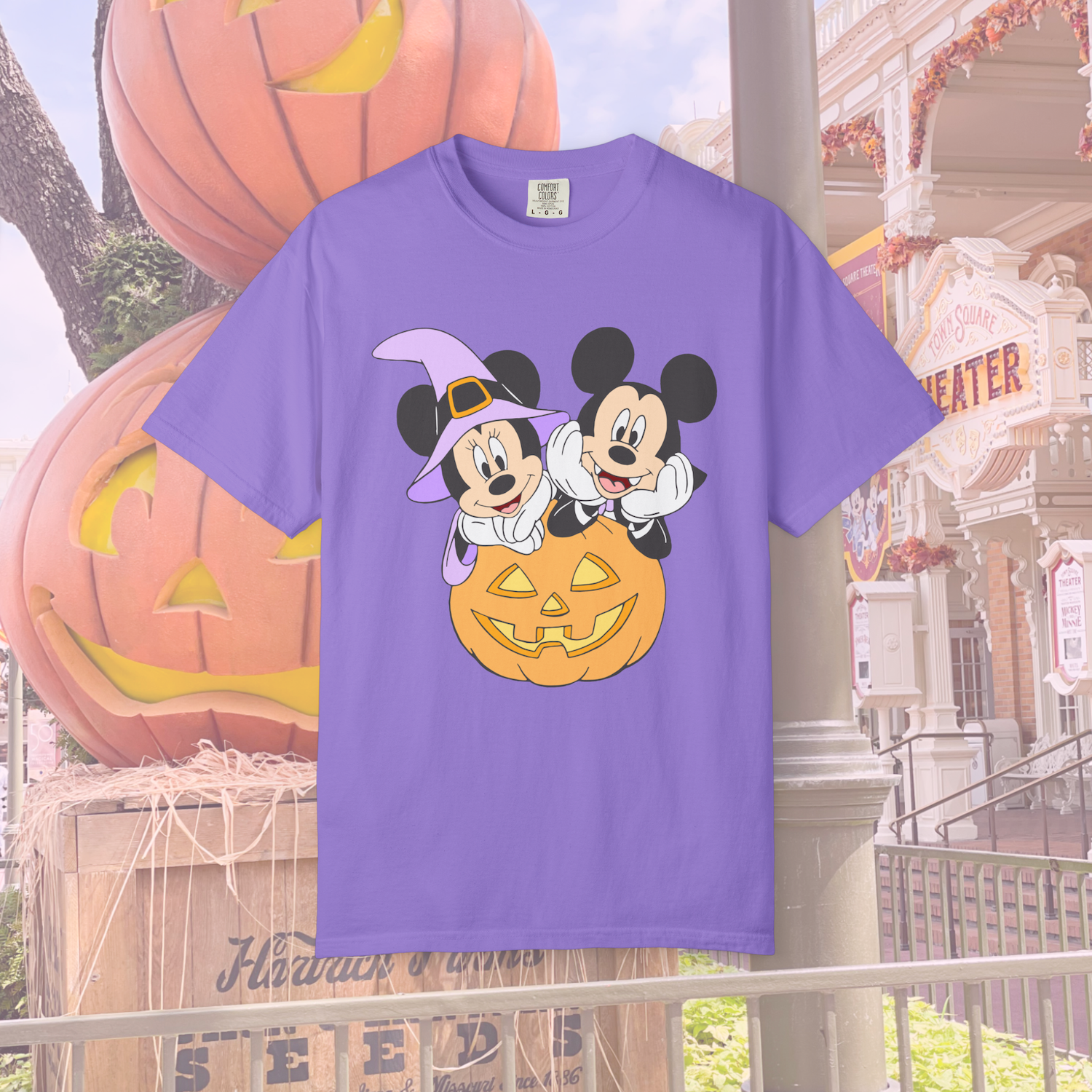 CHOOSE TEE OR CREW- Both Mouse Pumpkin