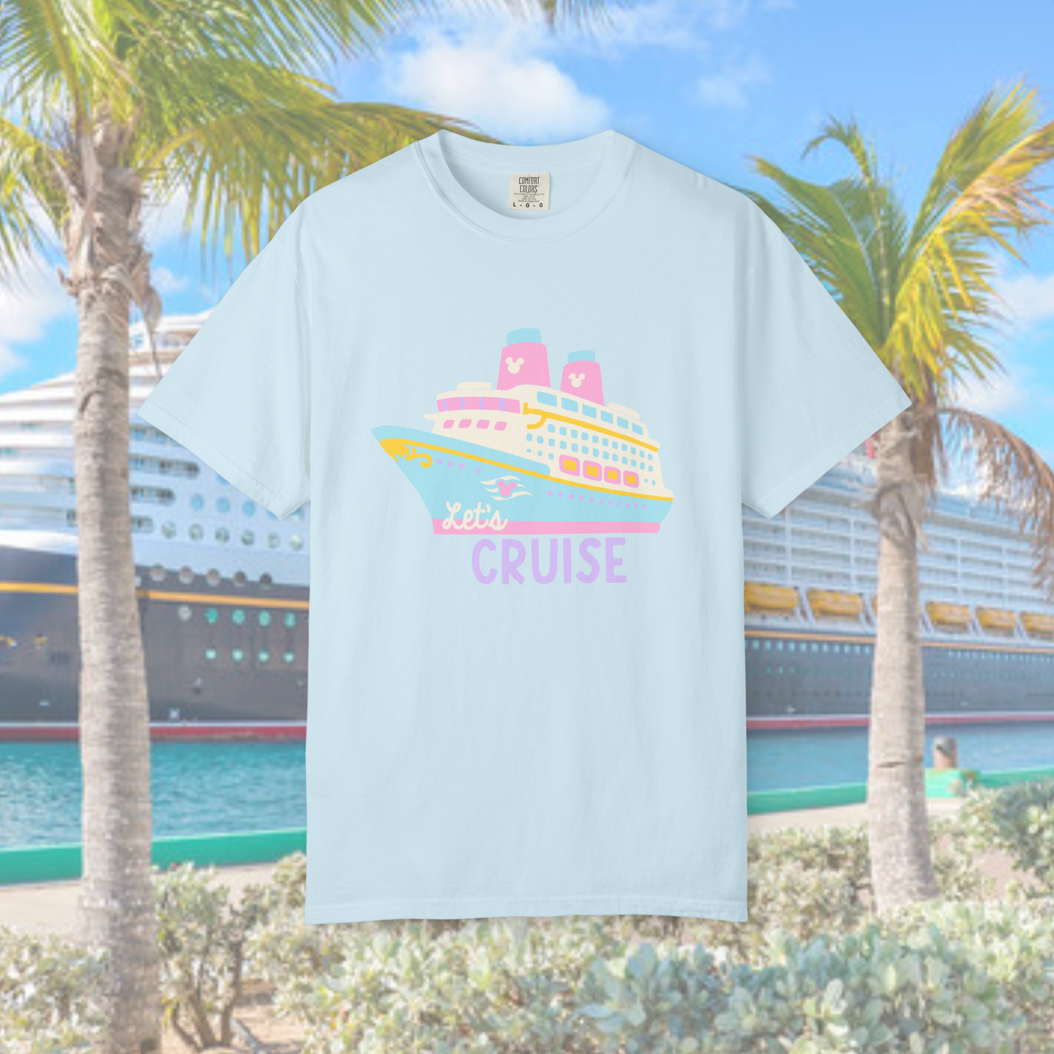 CHOOSE TEE OR CREW- Colorful Cruise