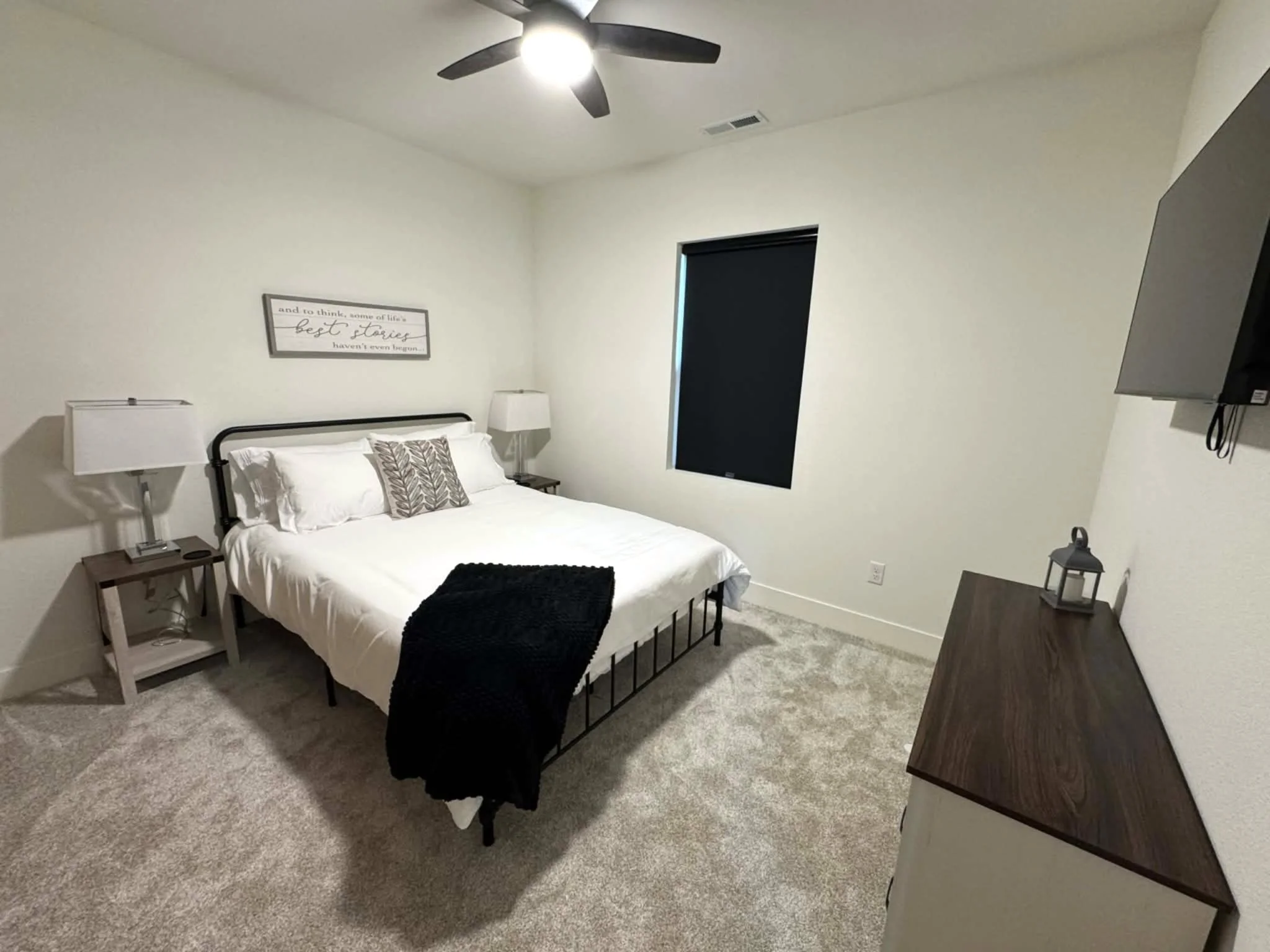 Cozy guest bedroom at The Overlook on Mountain View vacation rental near Deadwood and Terry Peak