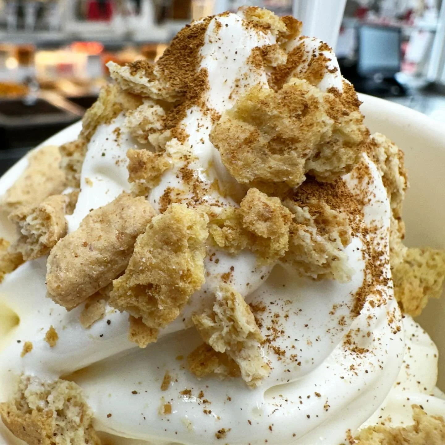 Graham Cracker with Cinnamon 😋🍂 #grahamcracker #cinnamon #vanilla #icecream #softserve #yummy #delicious #magnificos #magnificosicecream #sweet #dessert #treat