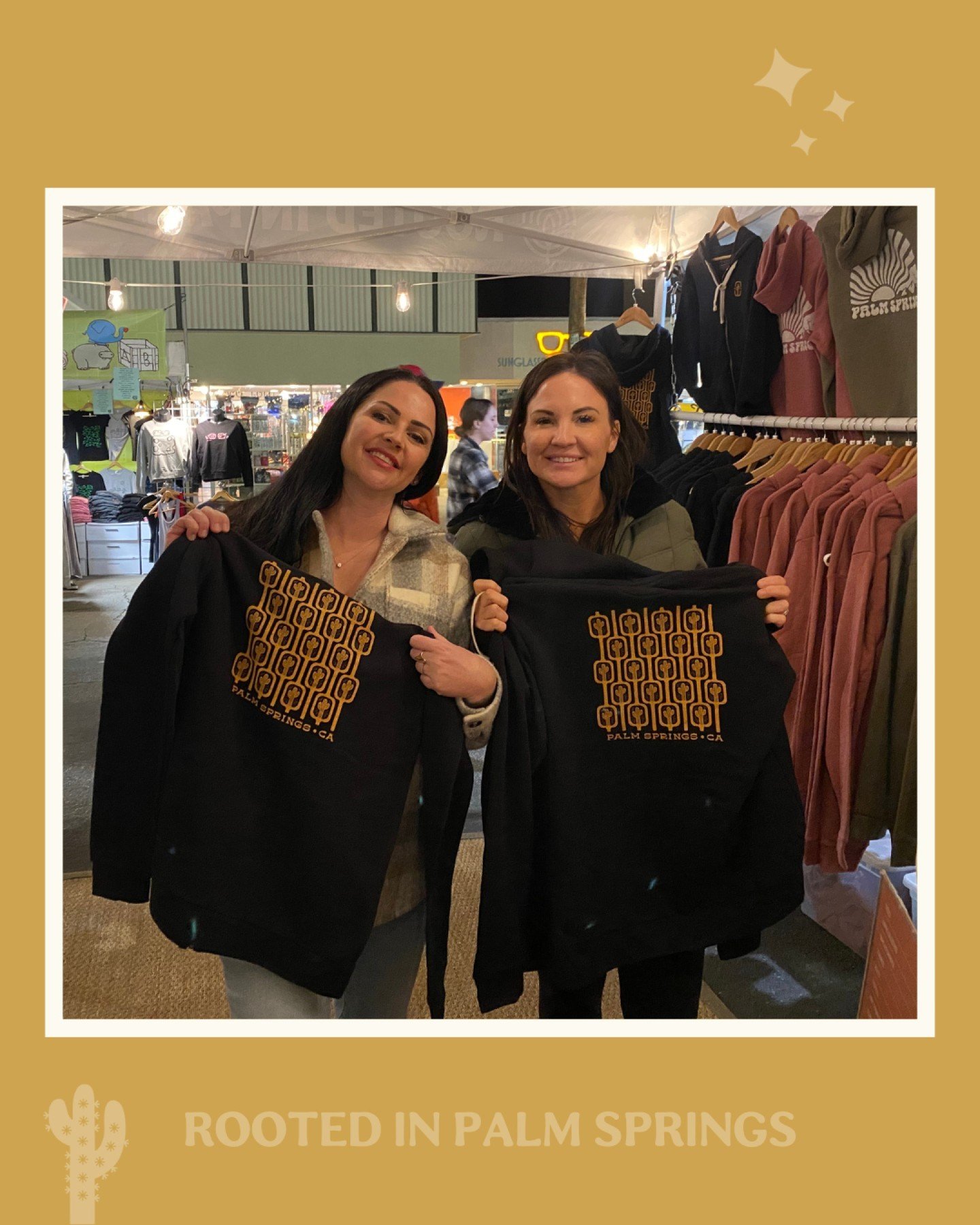 Our Mod Cactus Hoodies look twice as cute on these lovely ladies!! 💛💛🌵🌵
*
*
*
*
*
#rootedinpalmsprings #palmsprings #palmspringsy #psvillagefest #palmspringsvillagefest #villagefestpalmsprings #downtownpalmsprings #palmspringsca #palmspringscalif