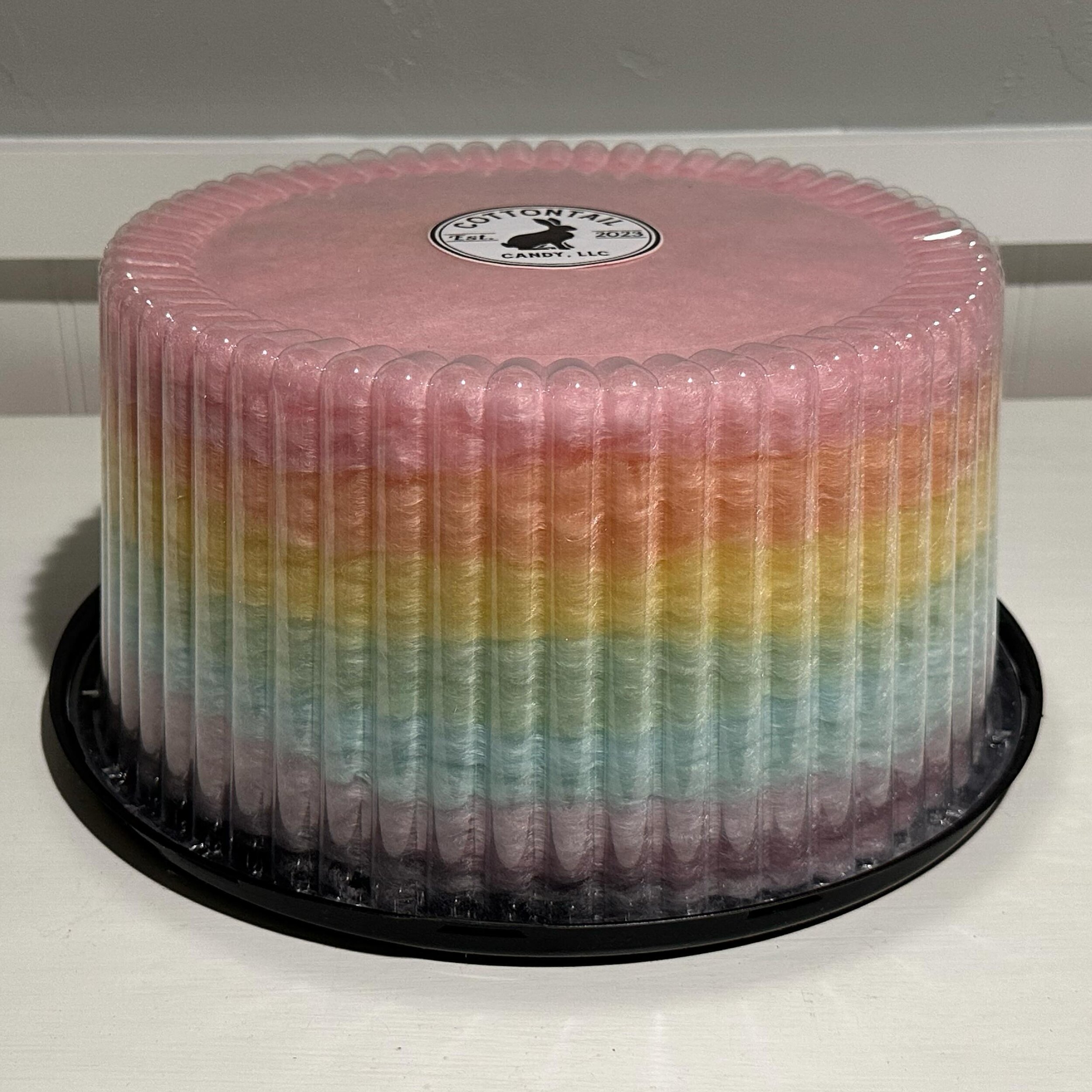 A very special Rainbow Cotton Candy cake for a very special birthday gal! Flavors: watermelon, orange, banana, lime, blue-raspberry, and grape!