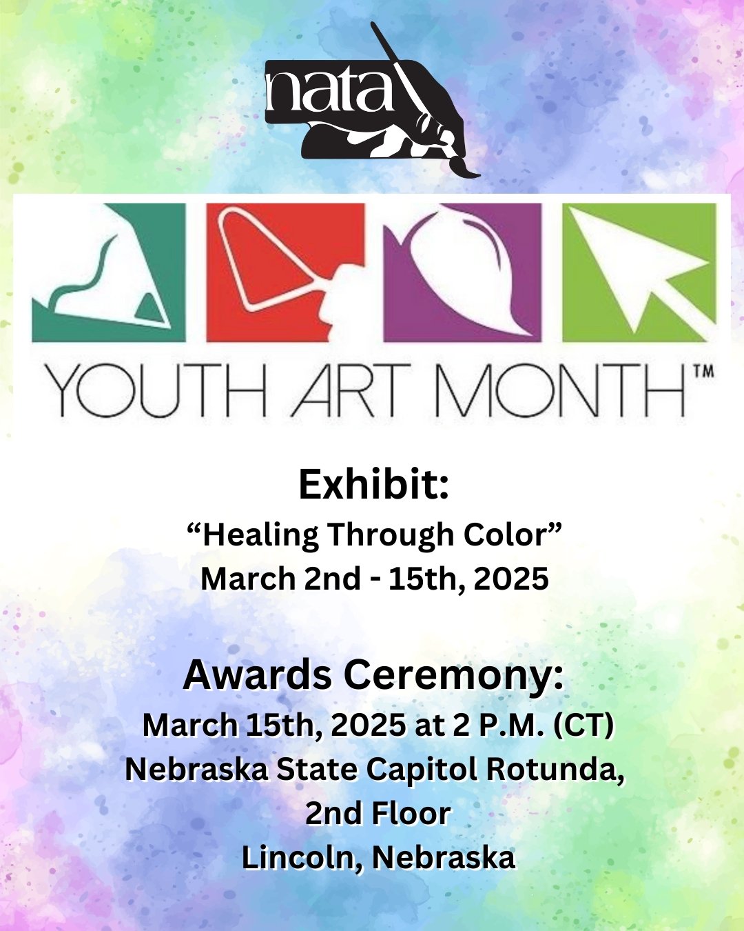 Reminder! 
We hope to see you Saturday for the Youth Art Month Ceremony in Lincoln!