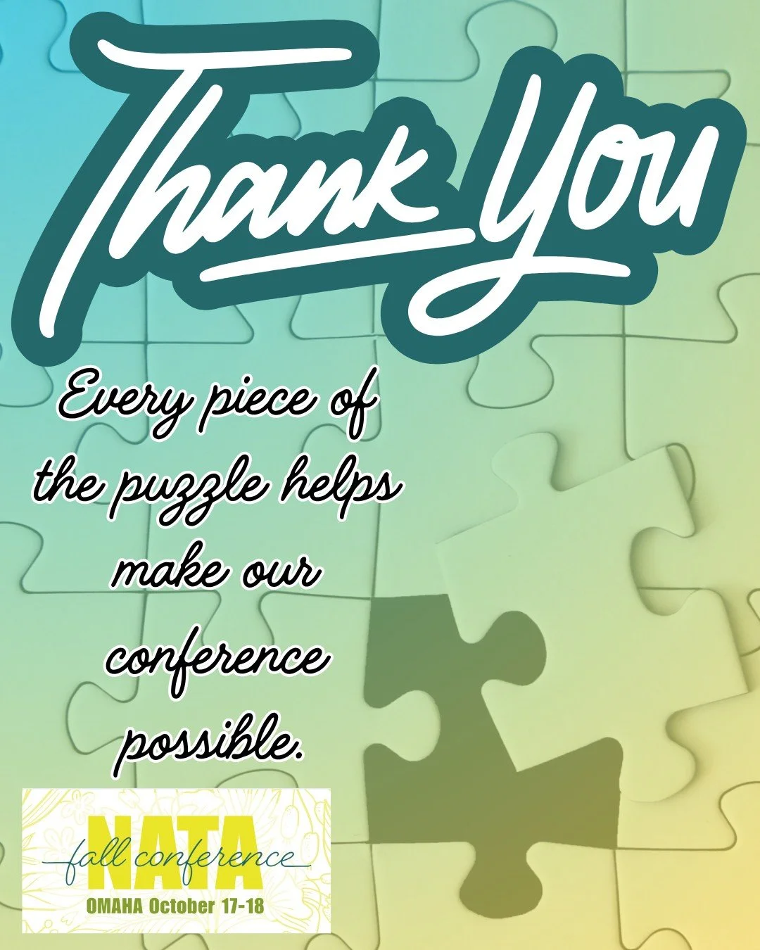 Thank you to everyone who helps make our annual conference possible@ Each of you are a piece of the puzzle who helps make this annual event the success that it is. Thank you for the hard work that you each put in behind the scenes!!

Special thanks t