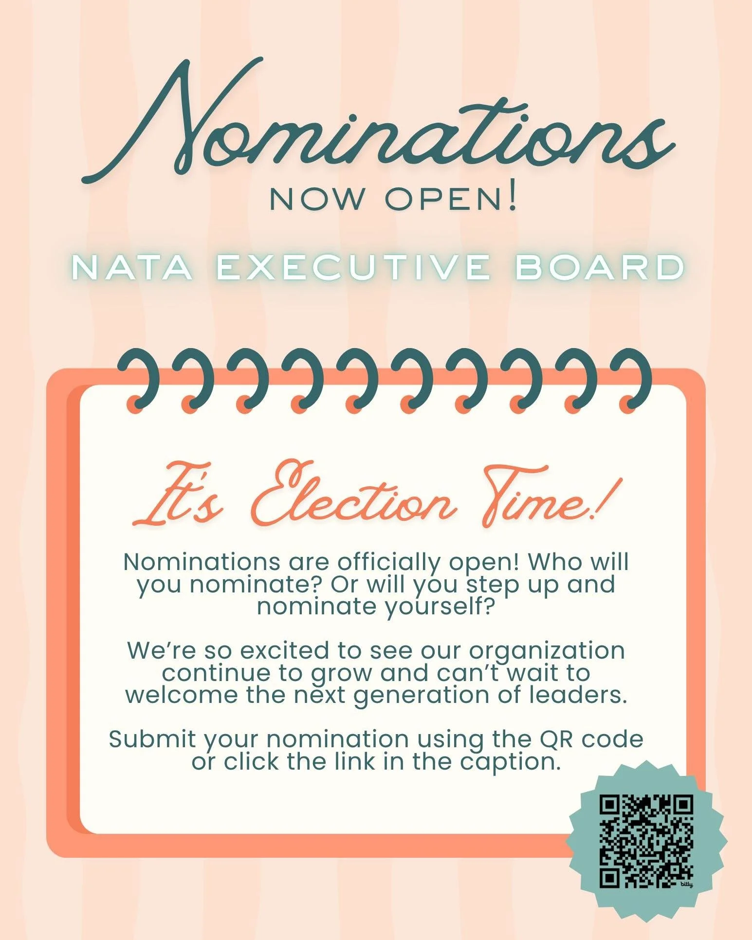 Are YOU interested in leadership with NATA or do you know someone who might be? 𝐍𝐨𝐦𝐢𝐧𝐚𝐭𝐢𝐨𝐧𝐬 𝐚𝐫𝐞 𝐎𝐏𝐄𝐍! Please consider nominating a friend or colleague. Check out some testimonies sharing the impact of NATA leadership. 

Nominations 