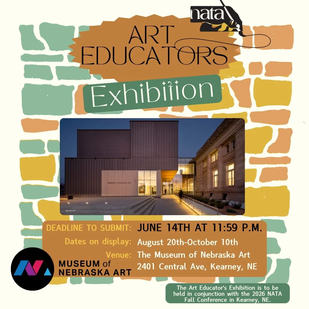 ✨ Calling All Nebraska Art Educators! ✨

🎨 The 2026 NATA Fall Conference Art Educator&rsquo;s Exhibition is officially open for entries, and we want to see what you&rsquo;ve been creating.

Whether you are currently in the classroom, retired, a muse