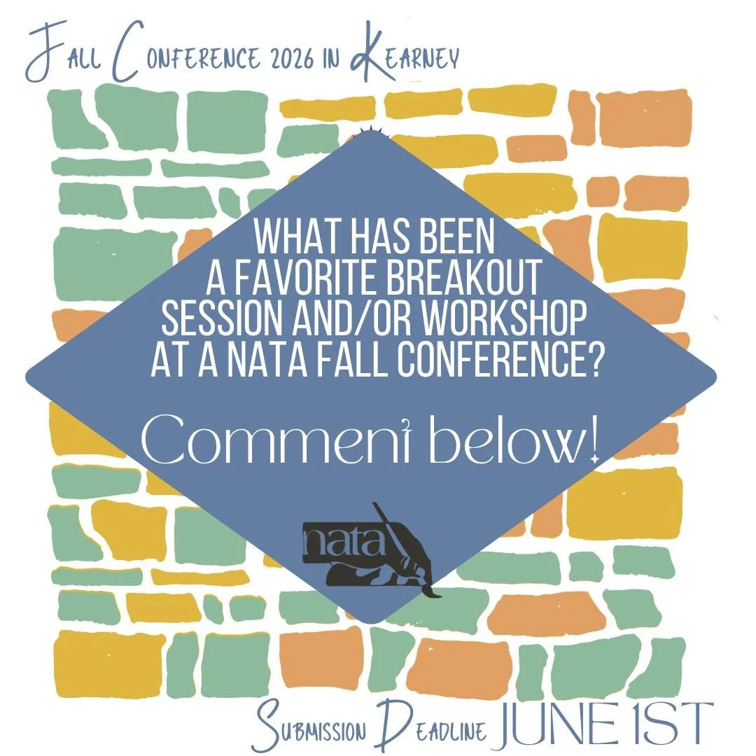 🎨 Nebraska Art Educators&mdash;It&rsquo;s Your Time to Shine! 🎨

NATA members, presentation proposals for the Fall Conference in Kearney (October 9-10) are officially OPEN! 🚀

What has been a favorite breakout session and / or workshop that you've