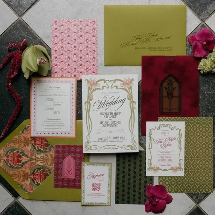 Bespoke+Romantic+Wedding+Invitation+Suite+in+Raspberry+and+Green+Color+Palette.jpg