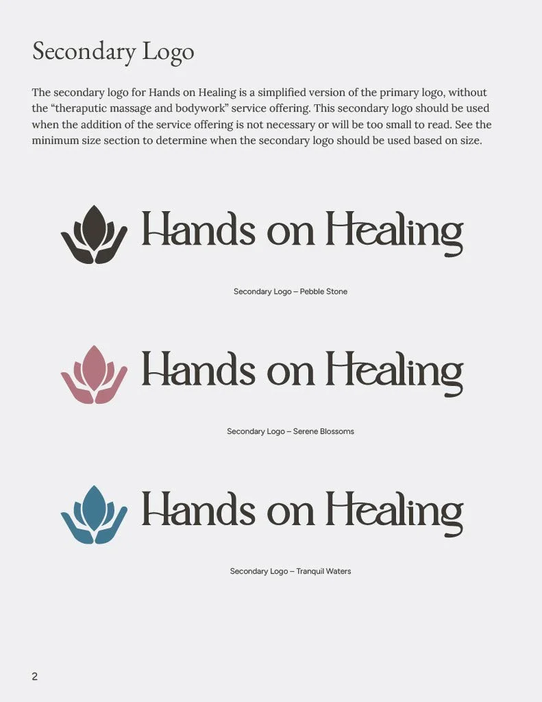 Hands on Healing Brand Guidelines Secondary Logo