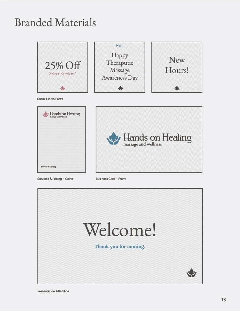 Hands on Healing Brand Guidelines Branded Materials