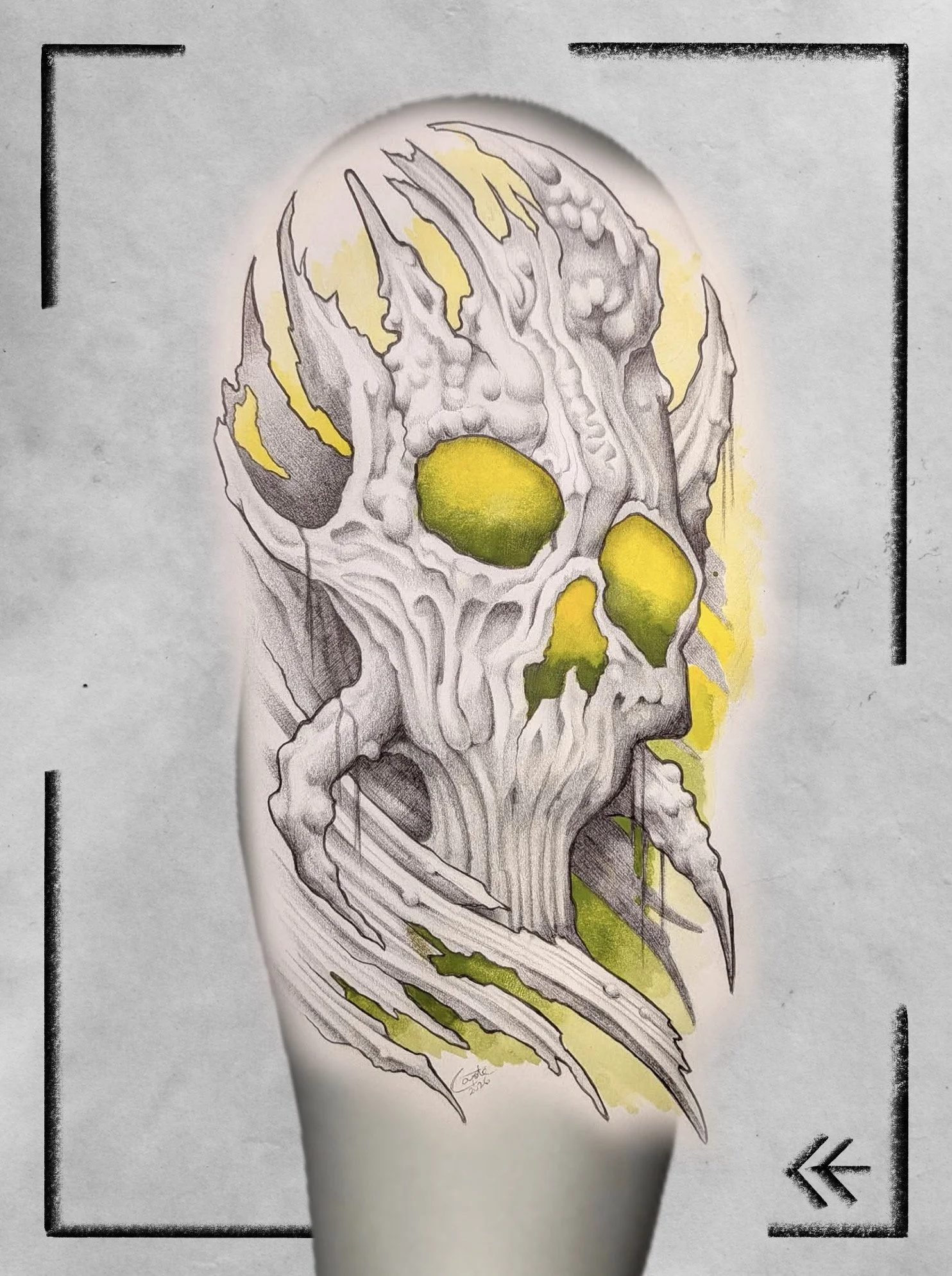 biomechanical skull sleeve tattoo, Edmonton tattoo artist.jpeg