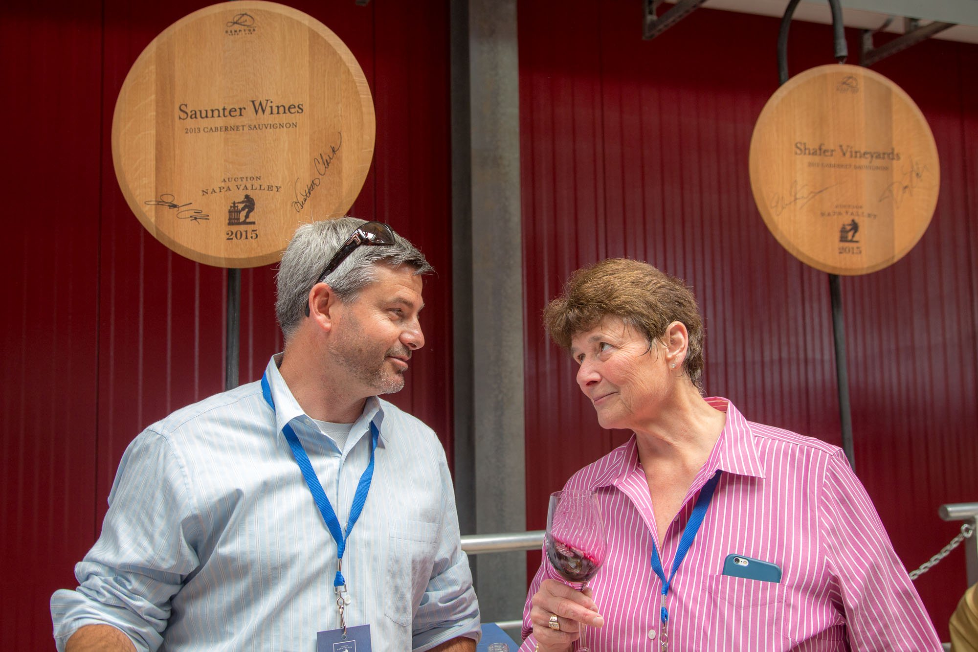 Josh Clark, viticulturist and vintner at Saunter, and Diana Kienle