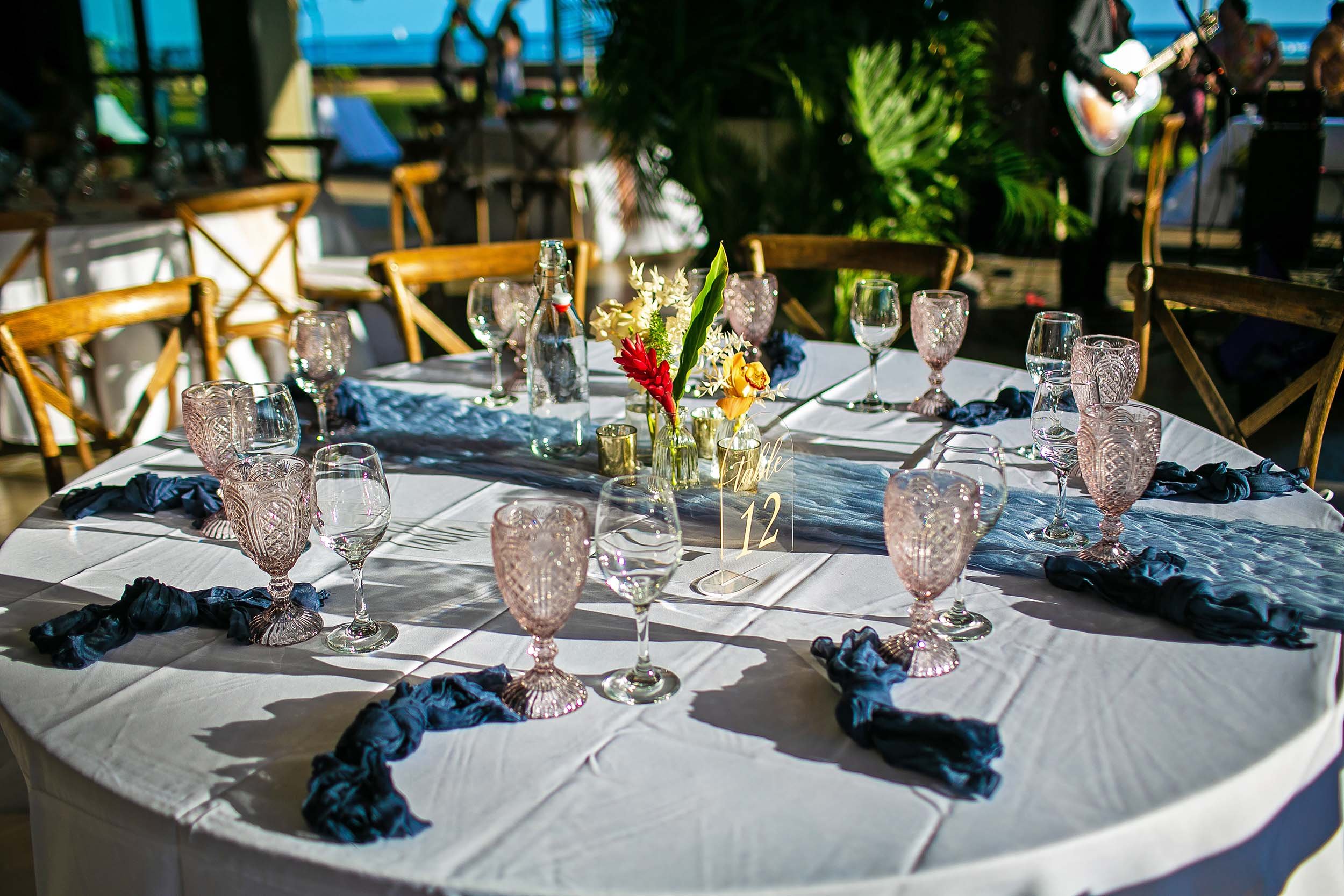 Formal tablescape for dinner event at Ho'okupu Center.