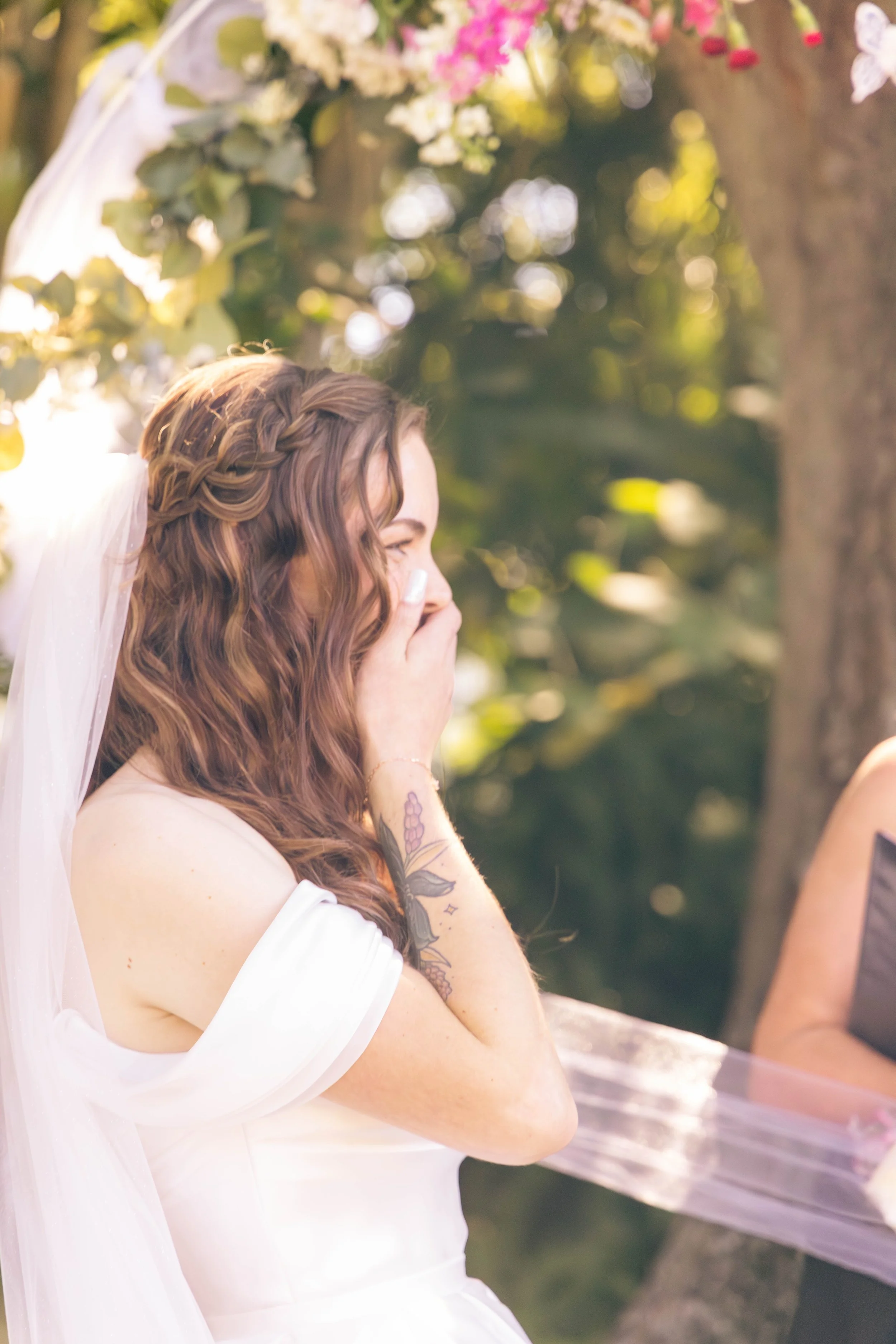 Emotional candid bridal portrait captured in natural light. 
