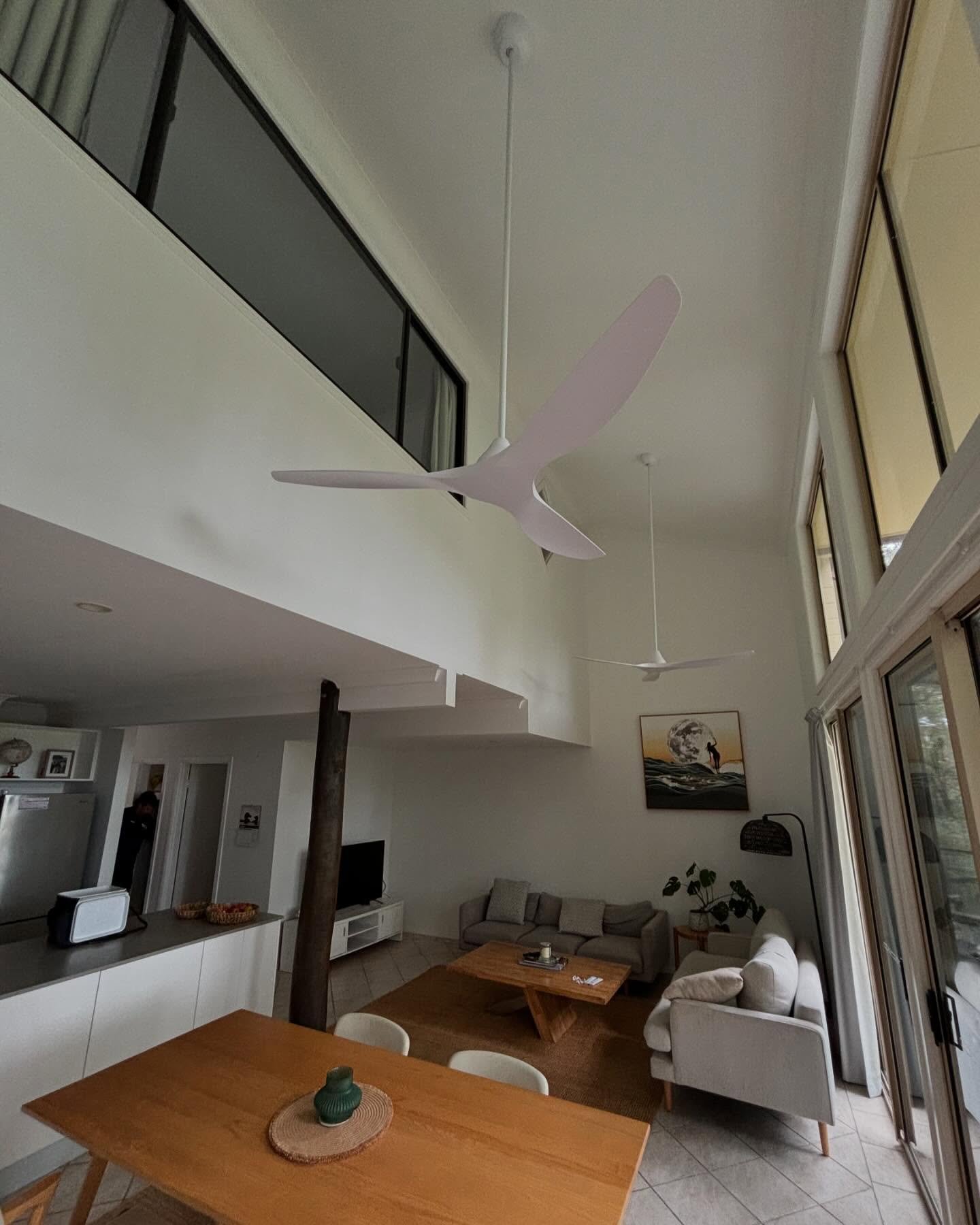 5.1m ceilings are a doozy but staying cool now thanks to @haymanscurrumbin @eglo_australia