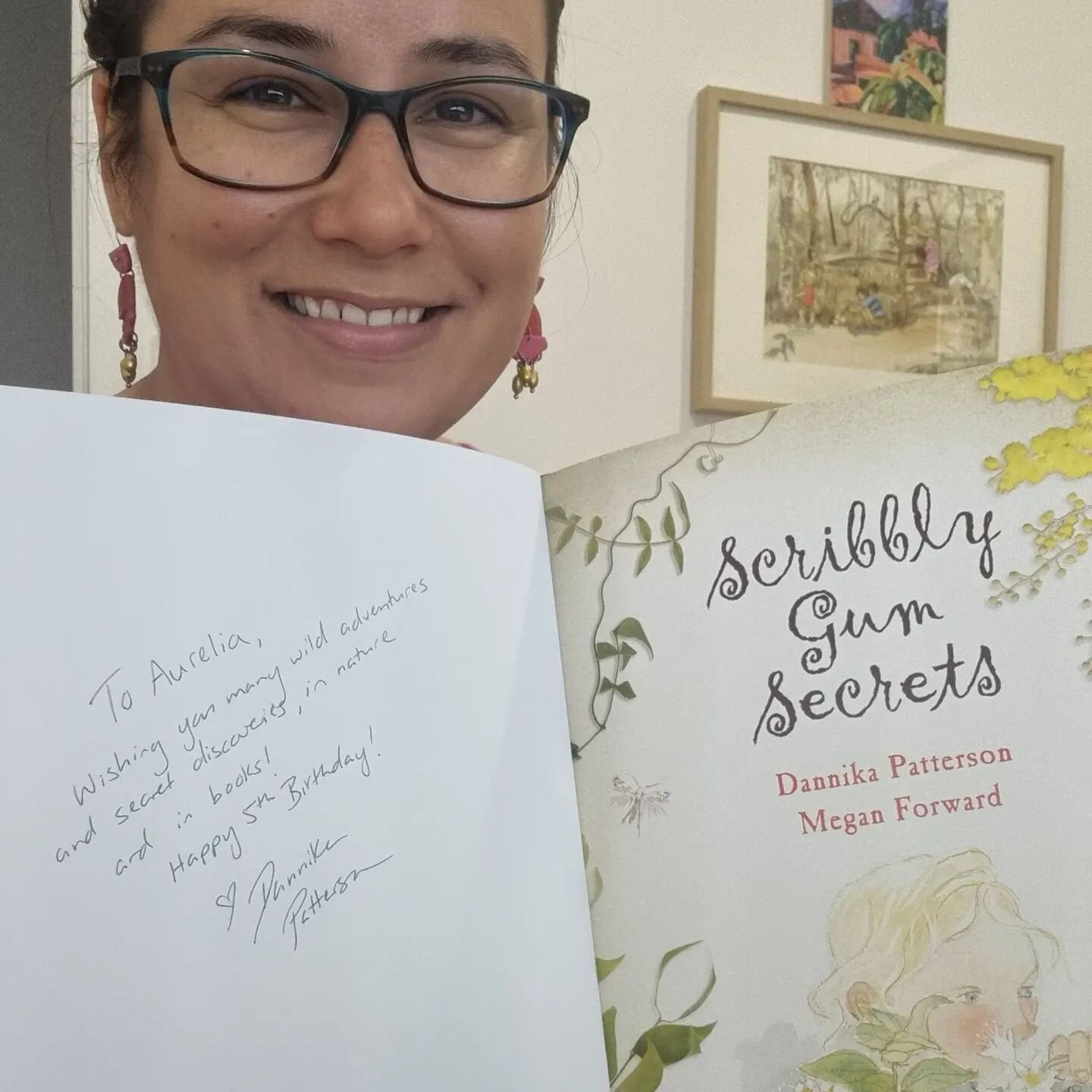 Happy 5th birthday, Aurelia! 🎈 🎂 📚 

A lovely someone in your life has just ordered you a very special copy of Scribbly Gum Secrets via my website.

I signed it and wrote a little note to you inside the front cover. It will be on its way to you ve