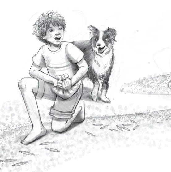 Aidan and Barney Fish on the Beach.jpg