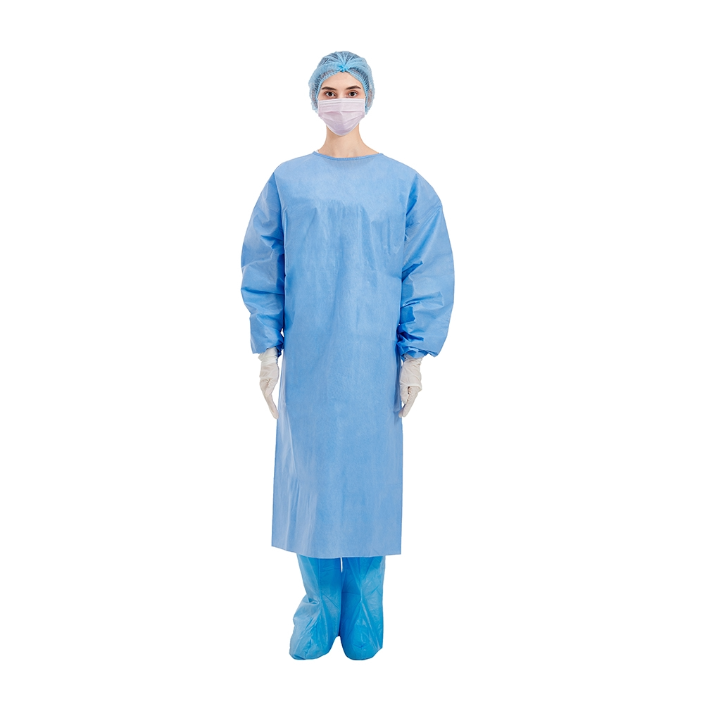 Disposable Isolation Gown 45 GSM 10 pcs/bag 10 bags/case.