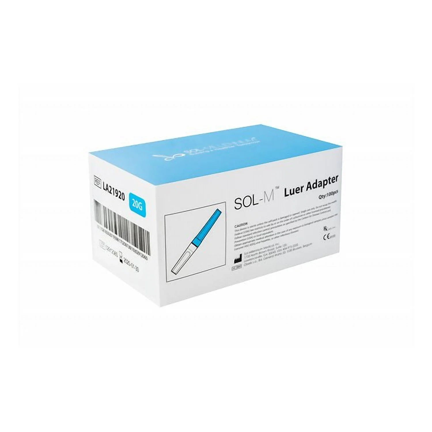 Sol-M Luer Adapter 20 Gauge.