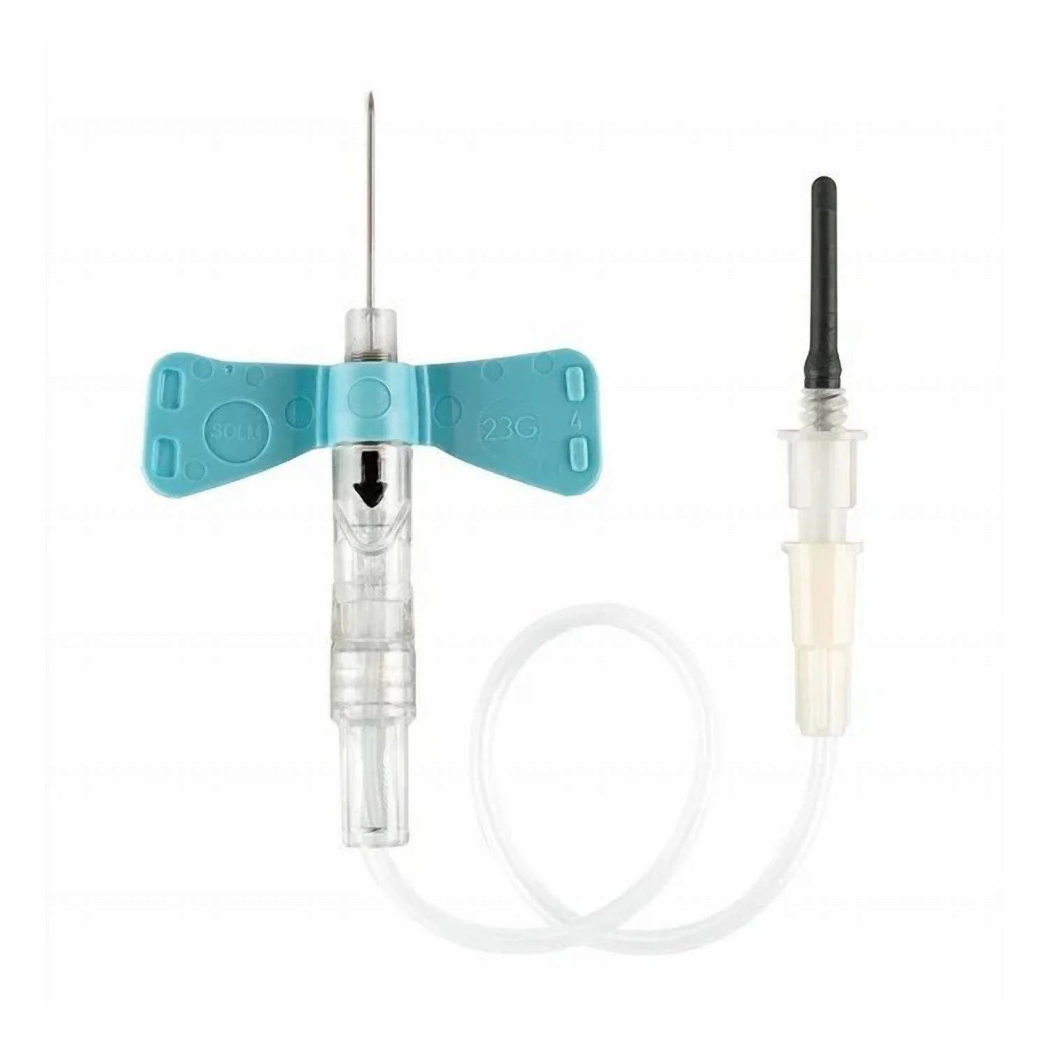 Sol-Guard Safety Pull-Button Blood Collection Set. With and Without Pre-Attached Holders