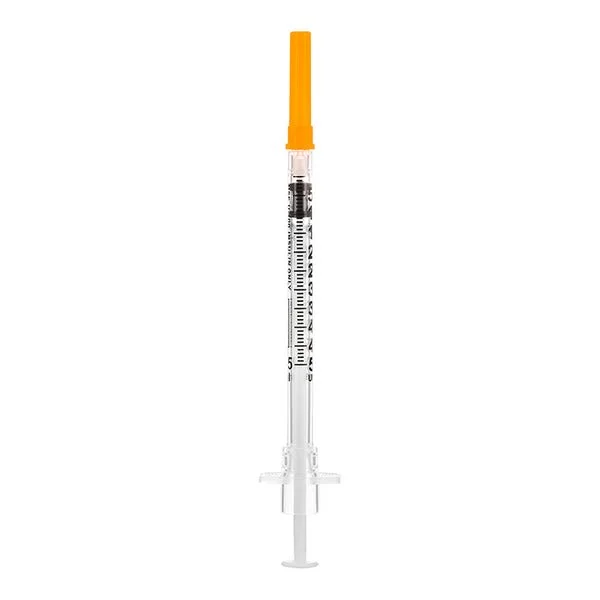 Sol-Care Safety Insulin Syringe with fixed Needle. (U-100 Insulin Only)