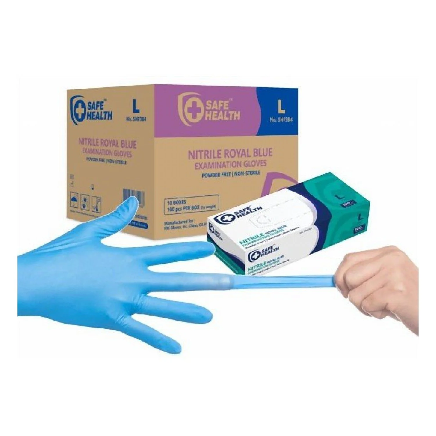 SafeHealth Nitrile Exam Gloves 3.5 mil – Case of 1,000 or 2,000
