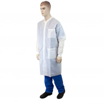Dynarex Disposable Lab Coat with Pocket. 30 per box. 10bx/cs.