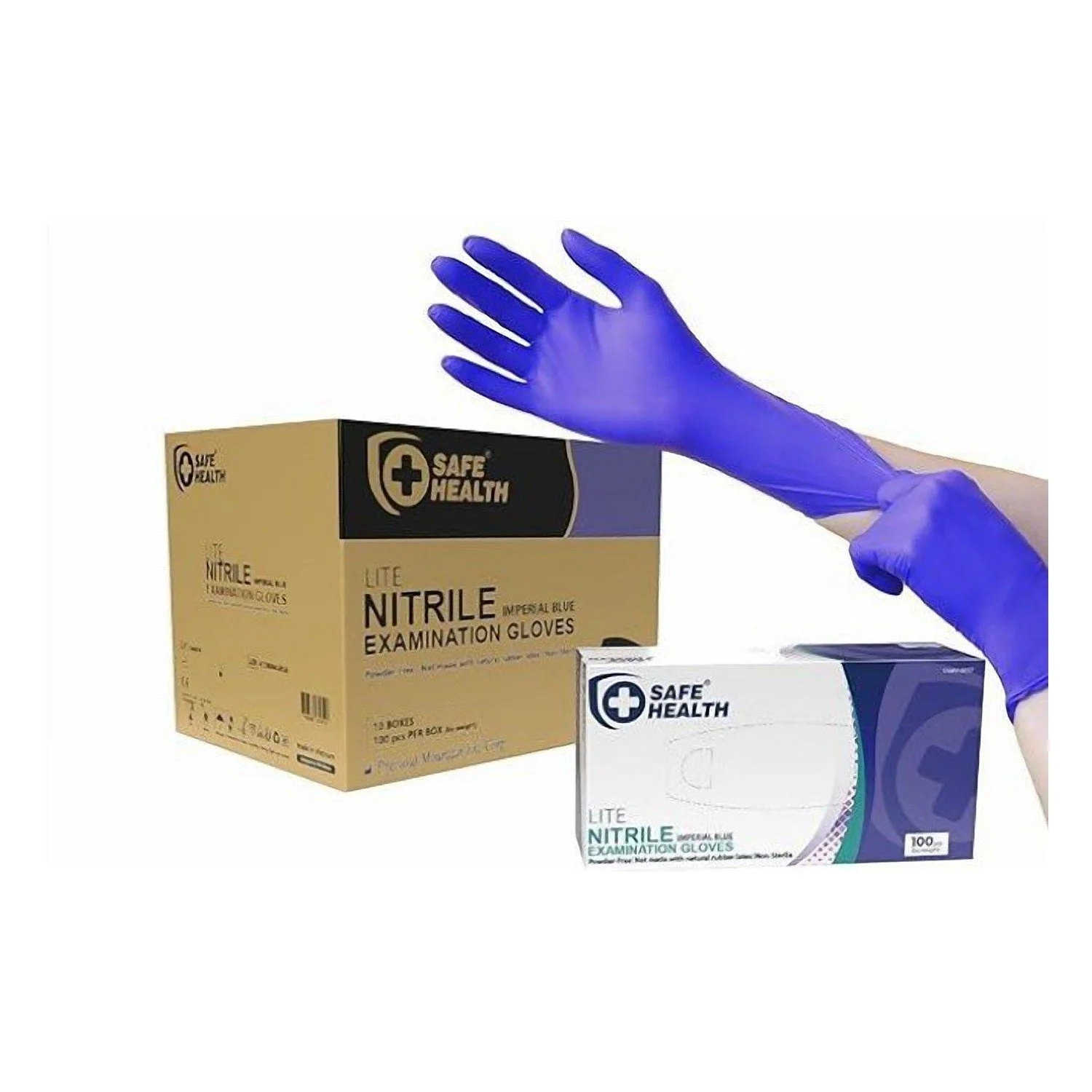 SafeHealth Nitrile Exam Gloves 3.0 mil – Case of 1,000