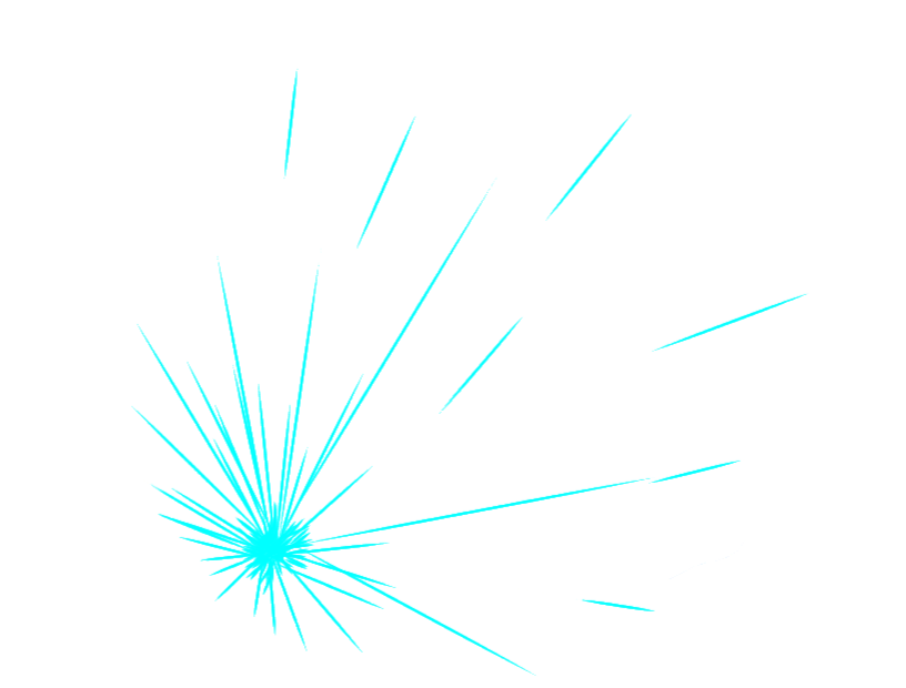 Outline drawing of a person in a helmet and protective gear, holding a welding torch with sparks flying out, on a black background.