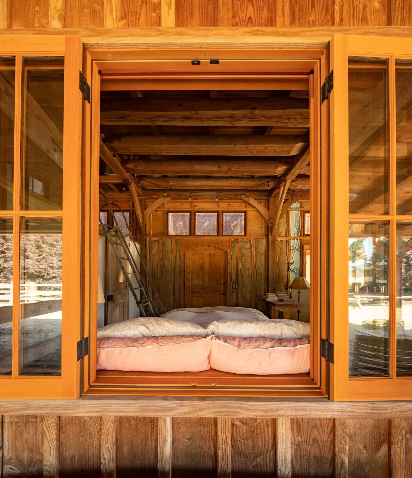From your timbered shelter you wake to filtered light, the smell of spring buds in the air, the soft munching of horses on spring grass. A new day has begun.​​​​​​​​​​​​​​​​⠀
⠀
Photography @mdvphoto_architecture 
⠀
#partybarn⠀
#craftistheremedy⠀
#ore