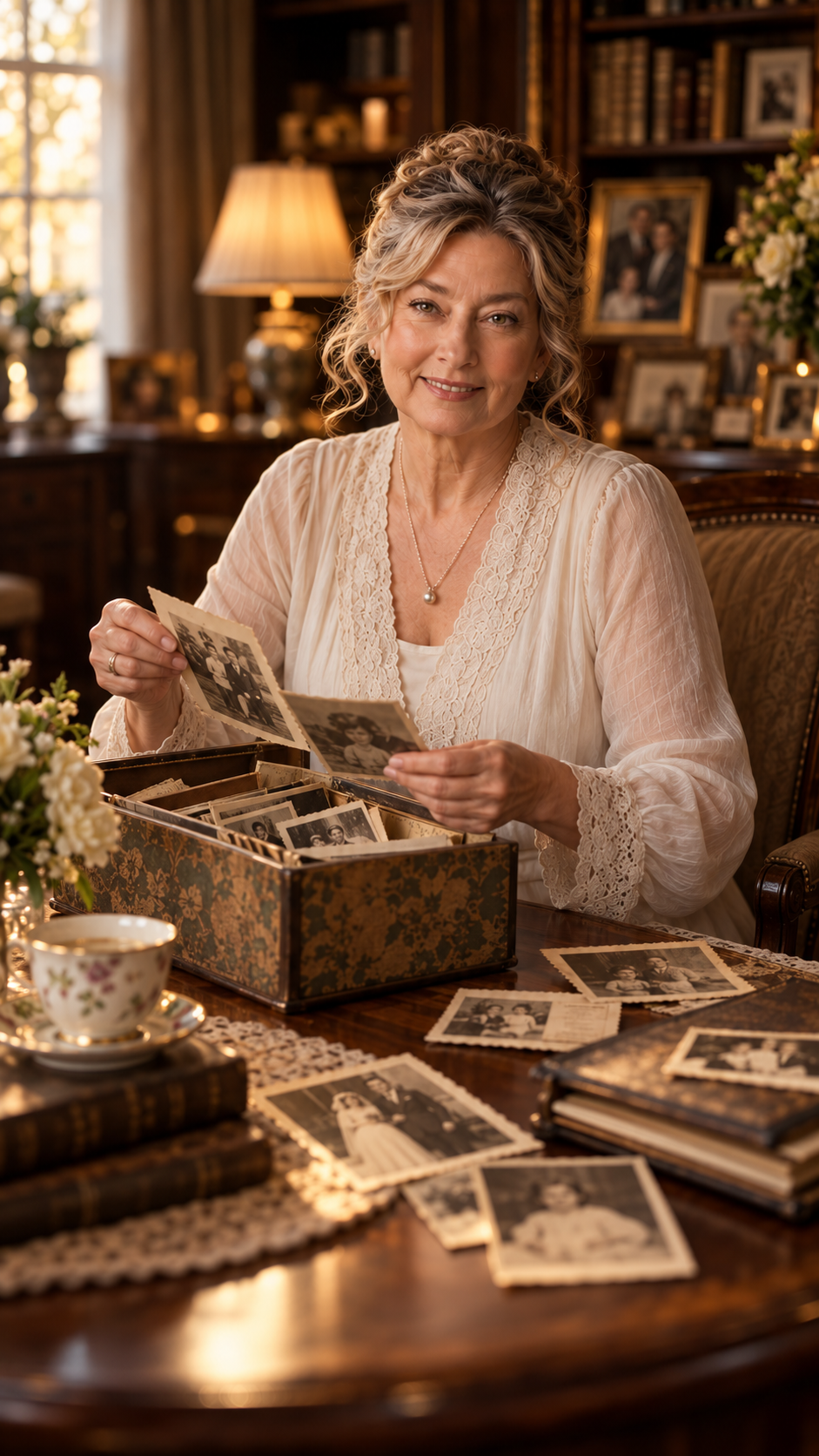 Vintage family photographs representing memories and family history.