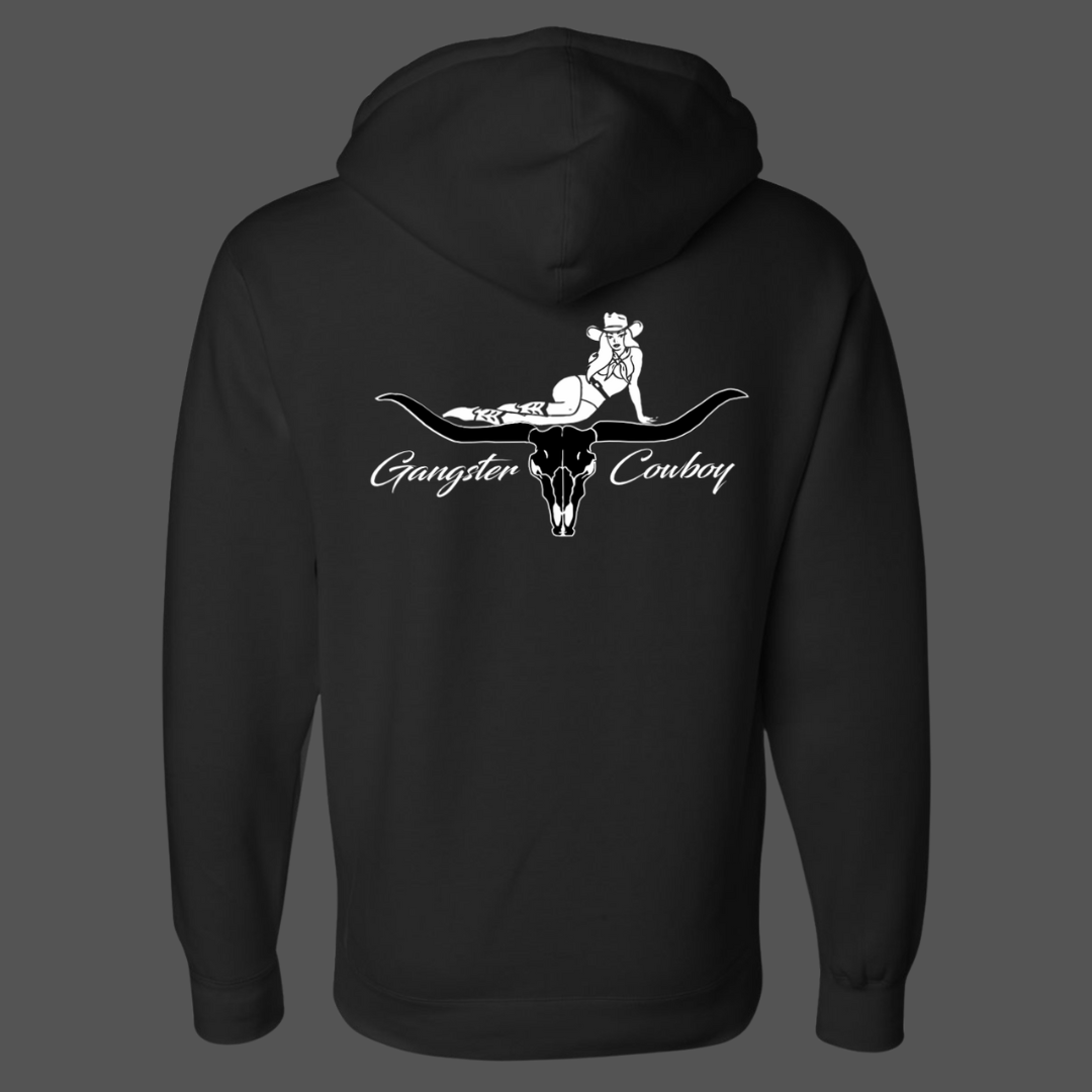 Ultra-soft fleece hoodie by Gangster Cowboy – back design