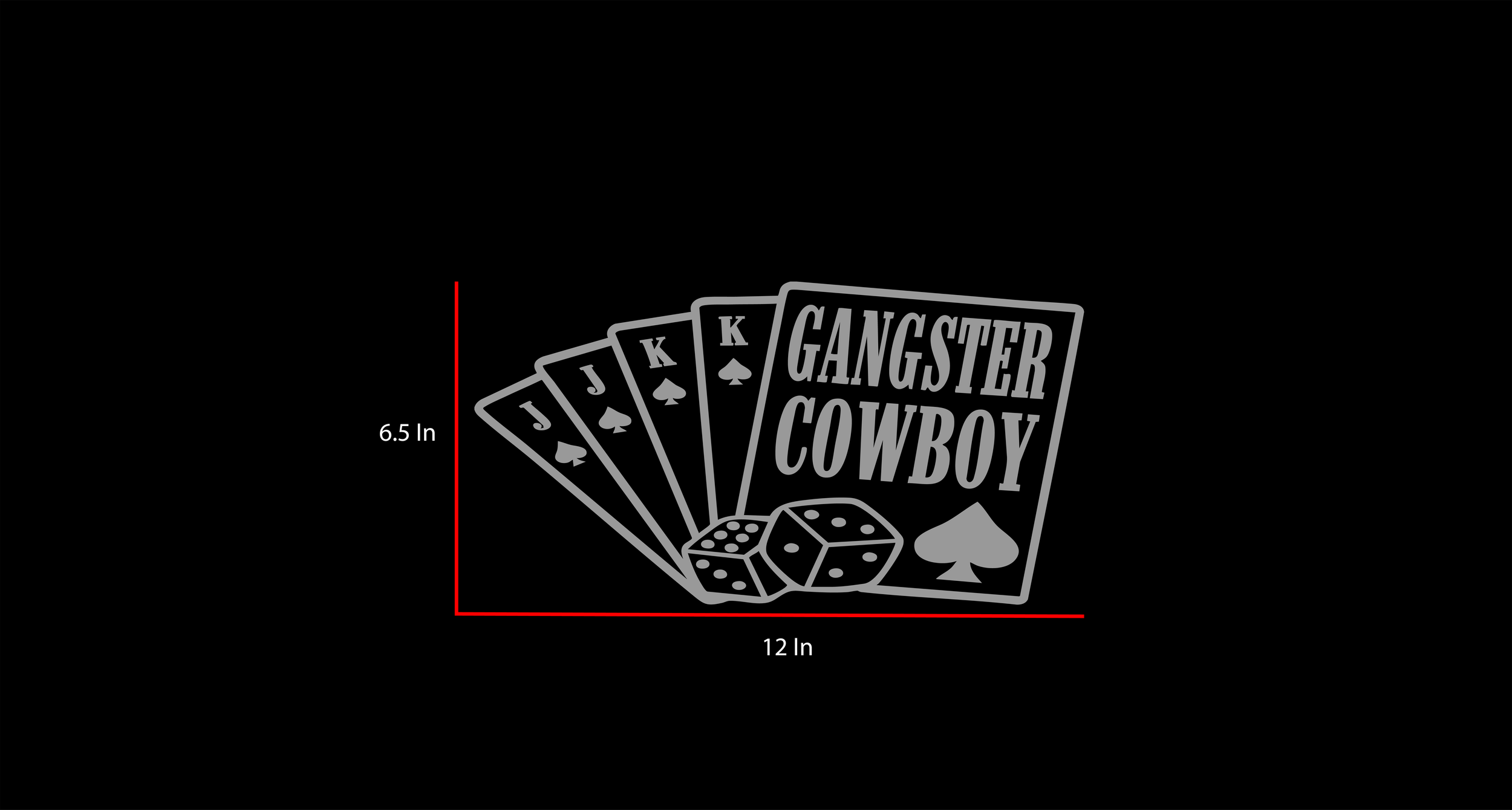 12in Chrome Spade Sticker