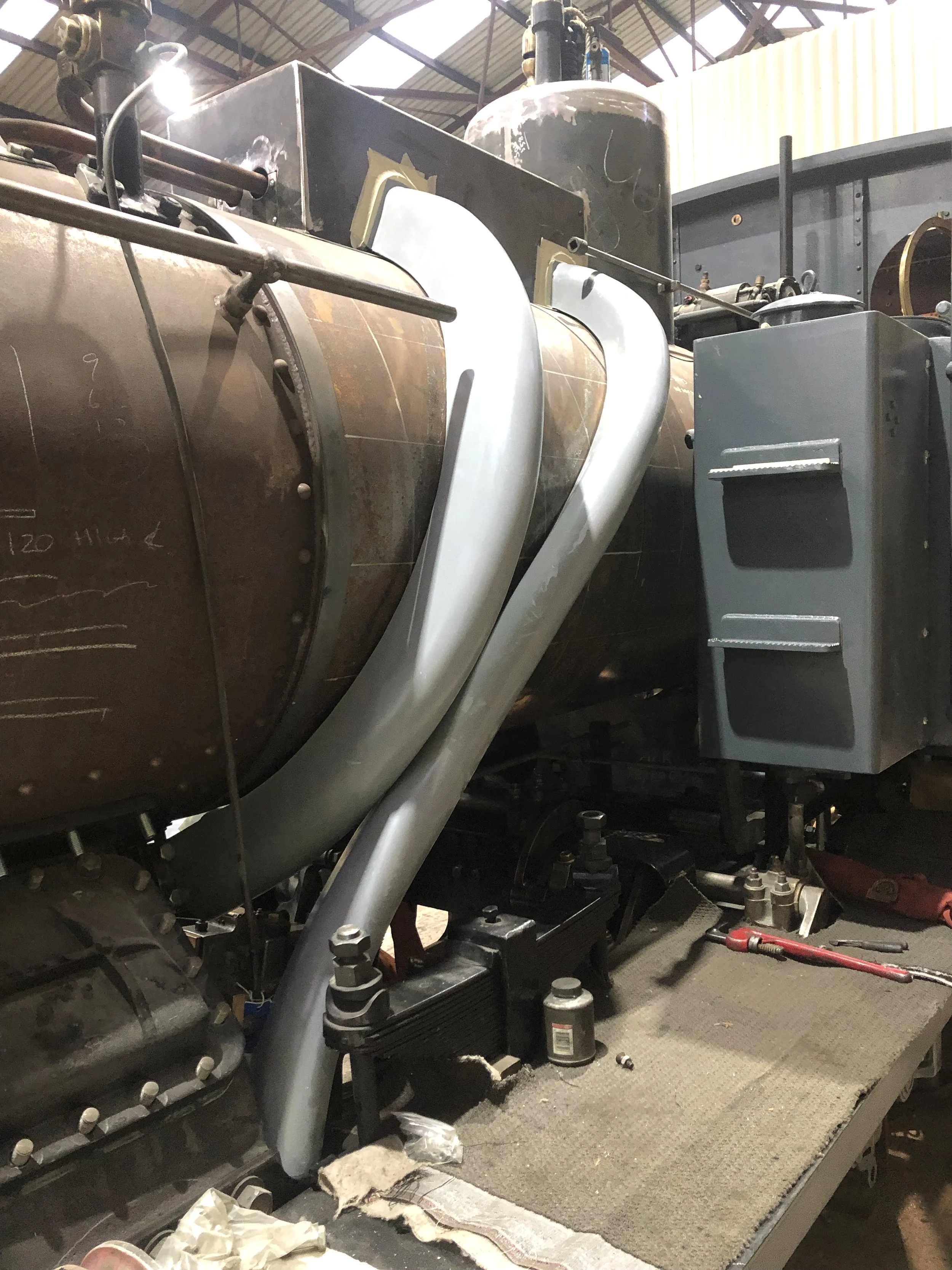 Locomotive Steam Pipe Covers 3 - Complete _ Fitted.jpeg